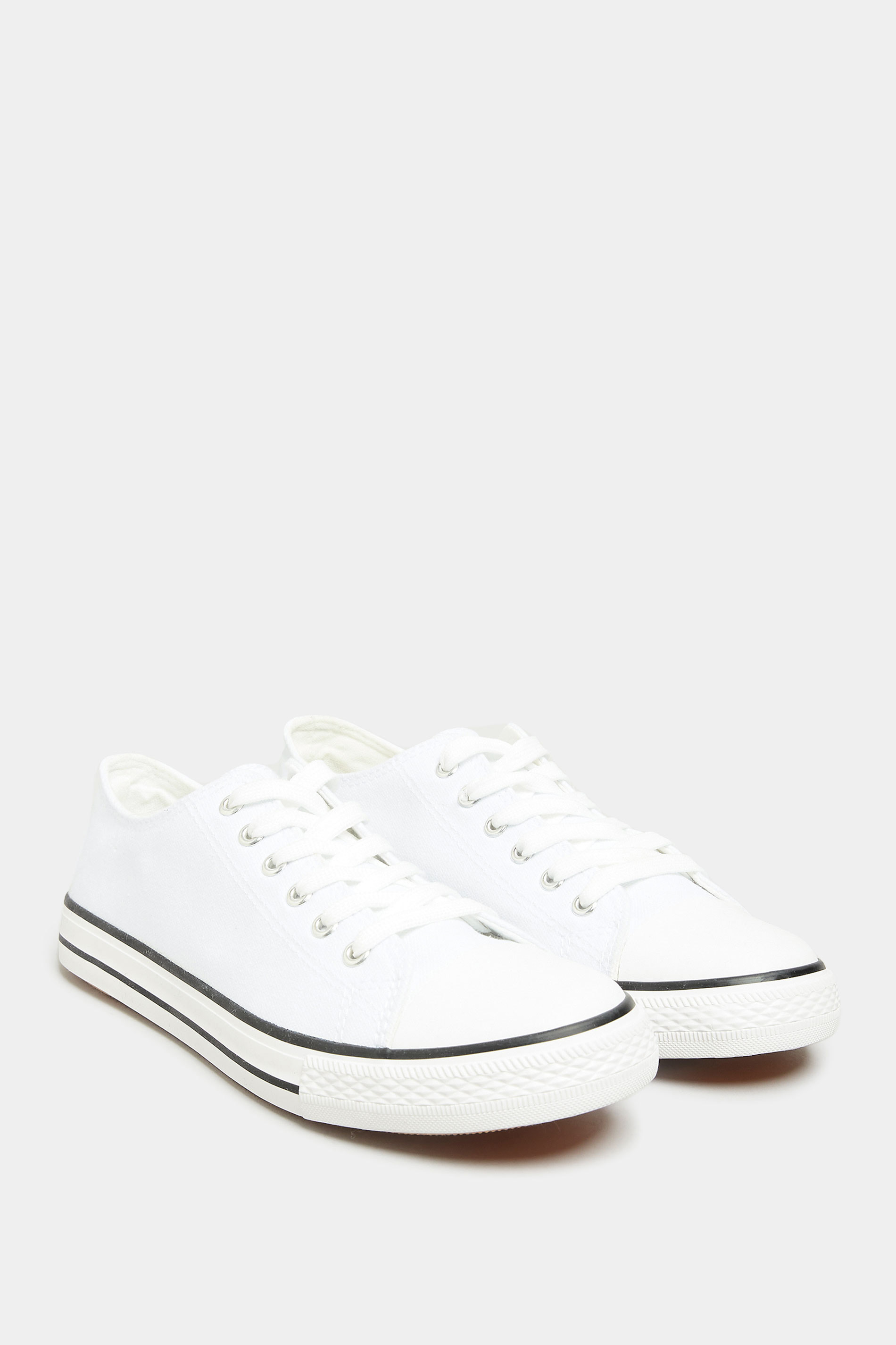 LTS Tall Women's White Canvas Low Trainers | Long Tall Sally  2