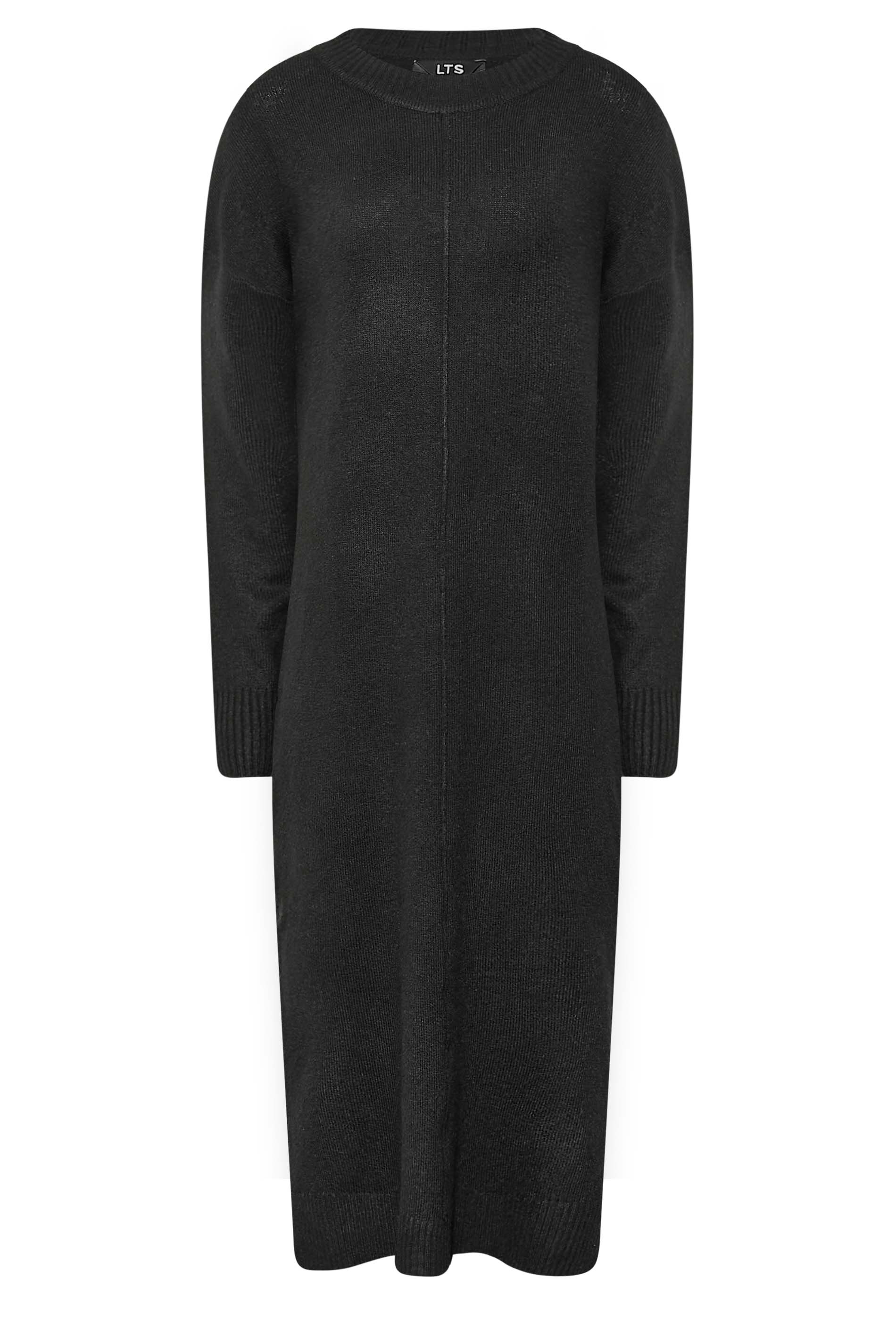 LTS Tall Women's Black Knitted Midi Dress | Long Tall Sally