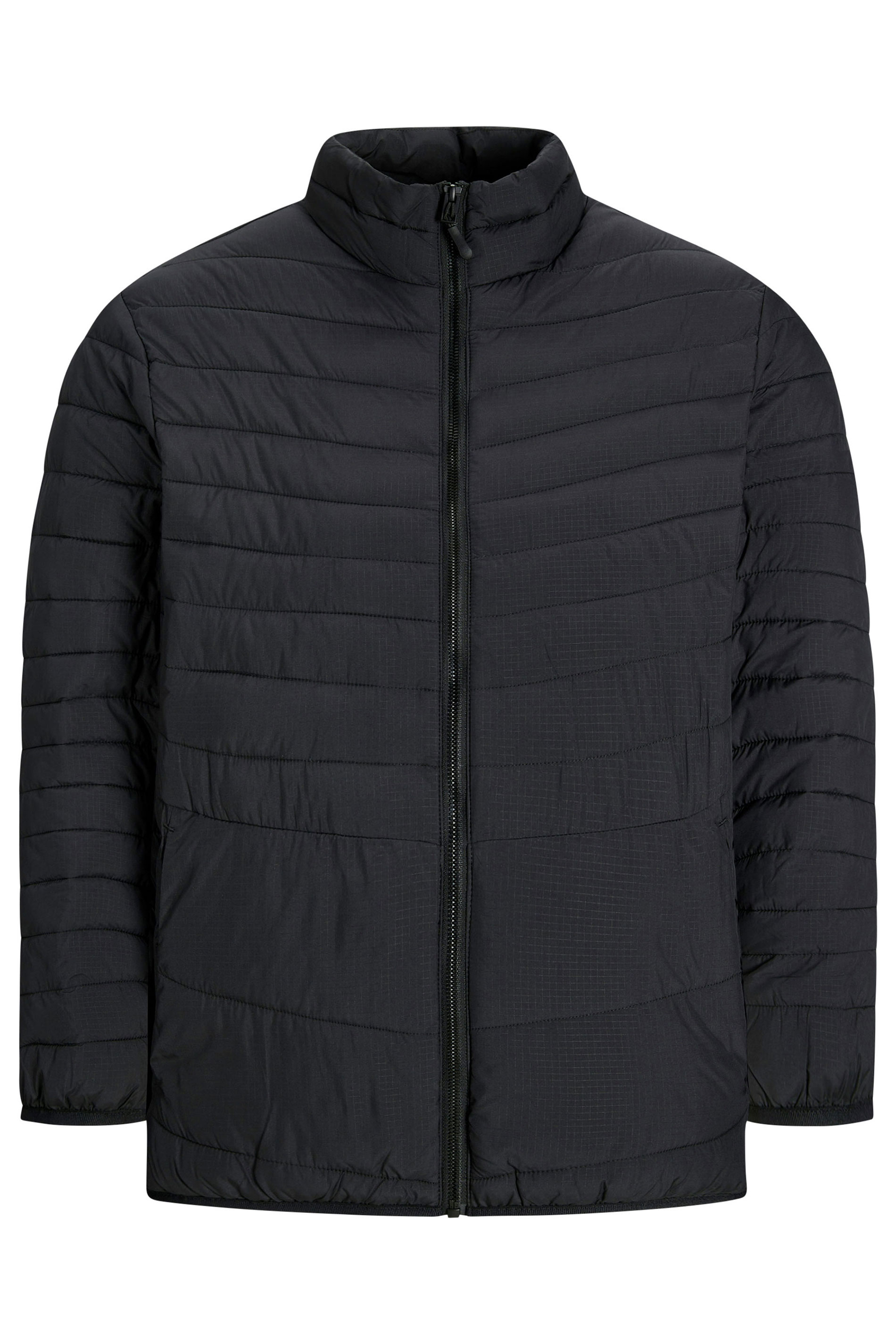 JACK & JONES Black Collared Puffer Jacket | BadRhino 2