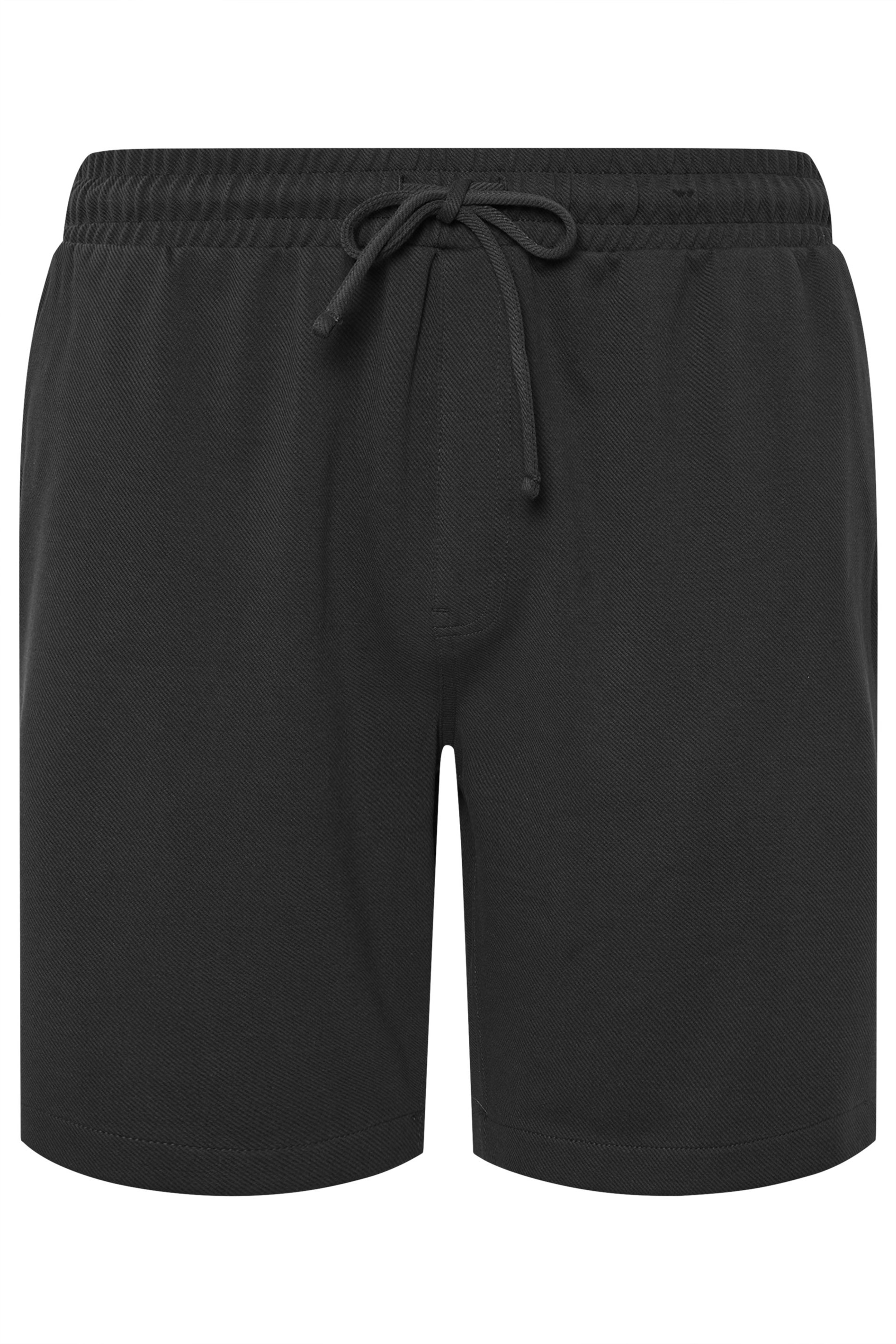 BadRhino Big & Tall Black Textured Jersey Shorts | BadRhino   6