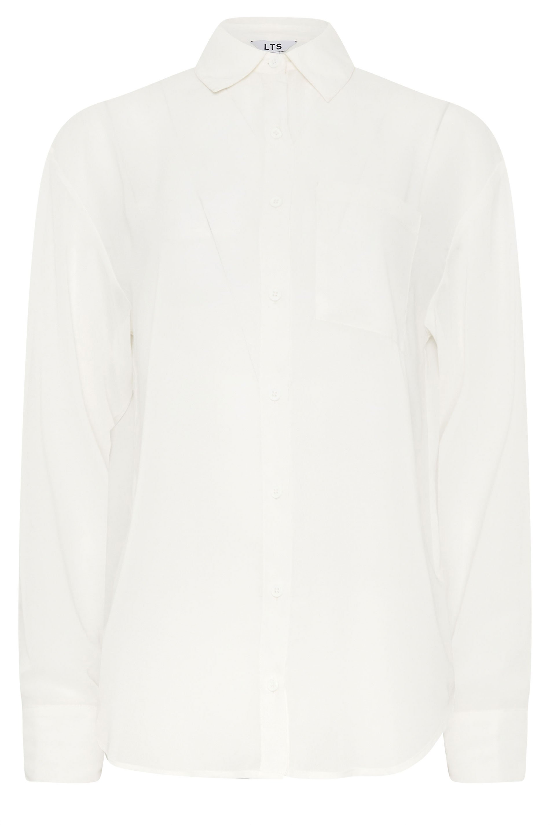 LTS Tall Ivory White Sheer Long Sleeve Shirt | Long Tall Sally 5