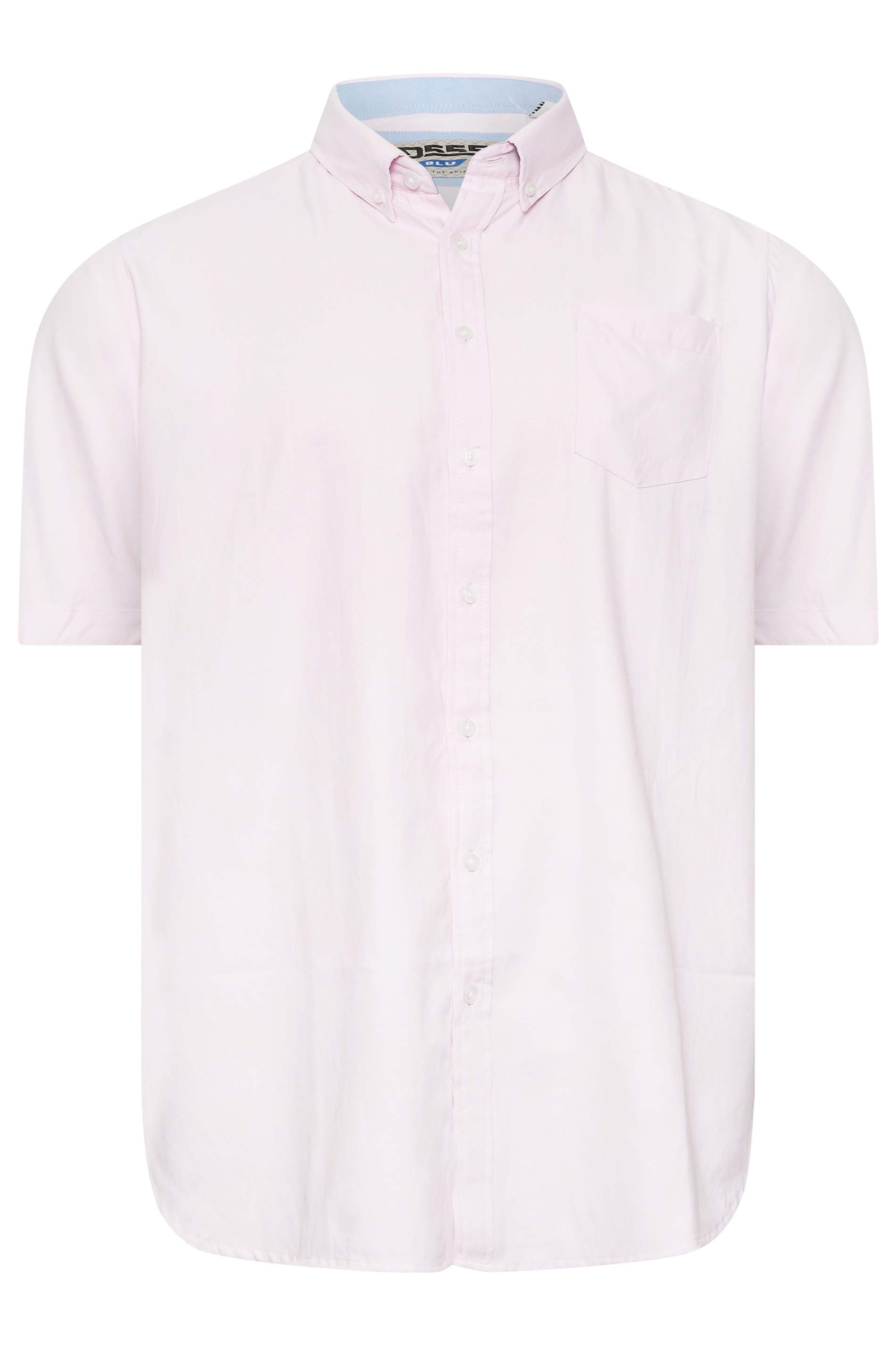 D555 Big & Tall Pink Short Sleeve Oxford Shirt | BadRhino 4