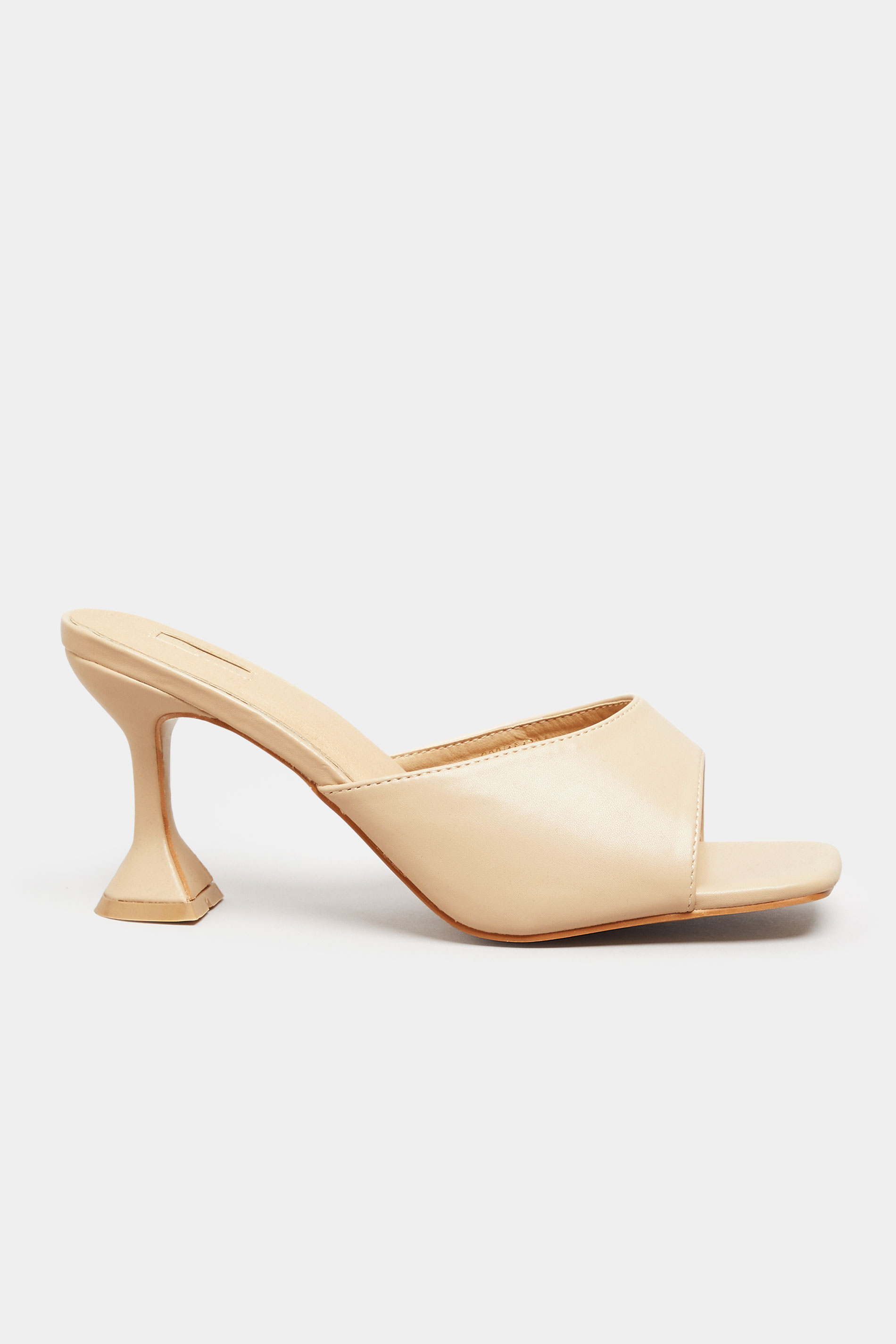 LIMITED COLLECTION Beige Brown Flared Heel Mules In Extra Wide Fit | Yours Clothing 3