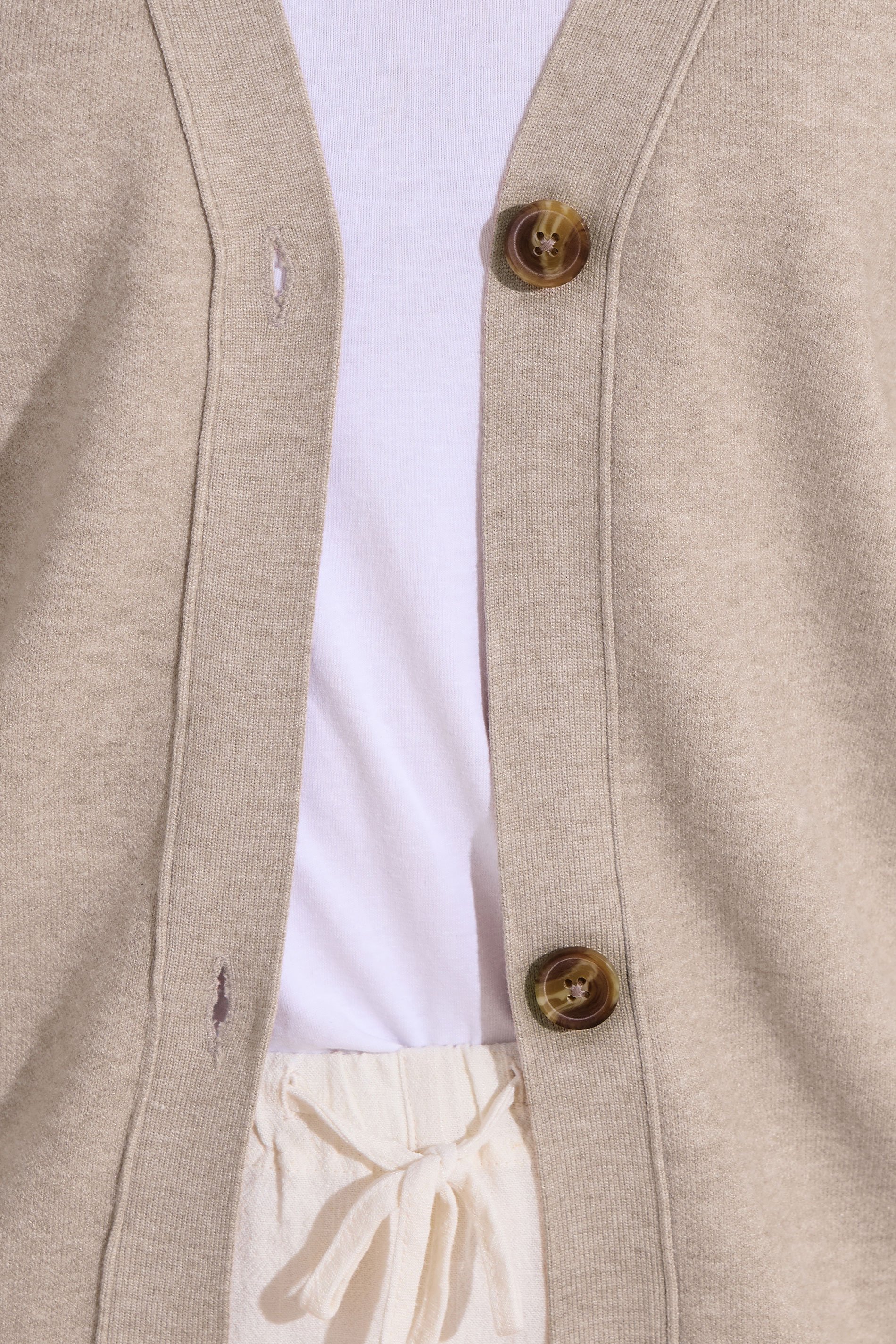 LTS PREMIUM Tall Stone Brown V-Neck Cardigan | Long Tall Sally 4