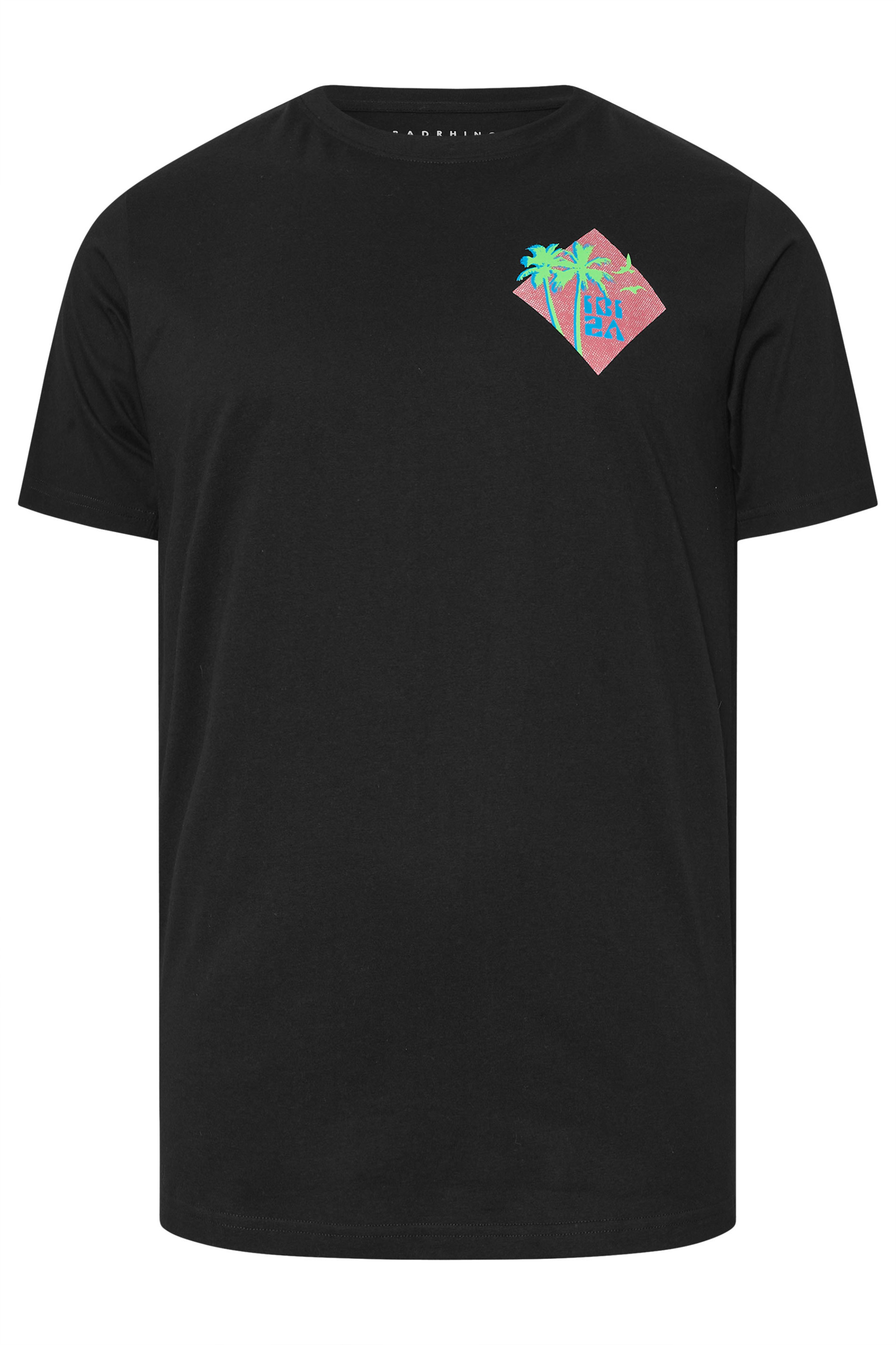 BadRhino Big & Tall Black 'Ibiza' Graphic Print T-Shirt | BadRhino 9