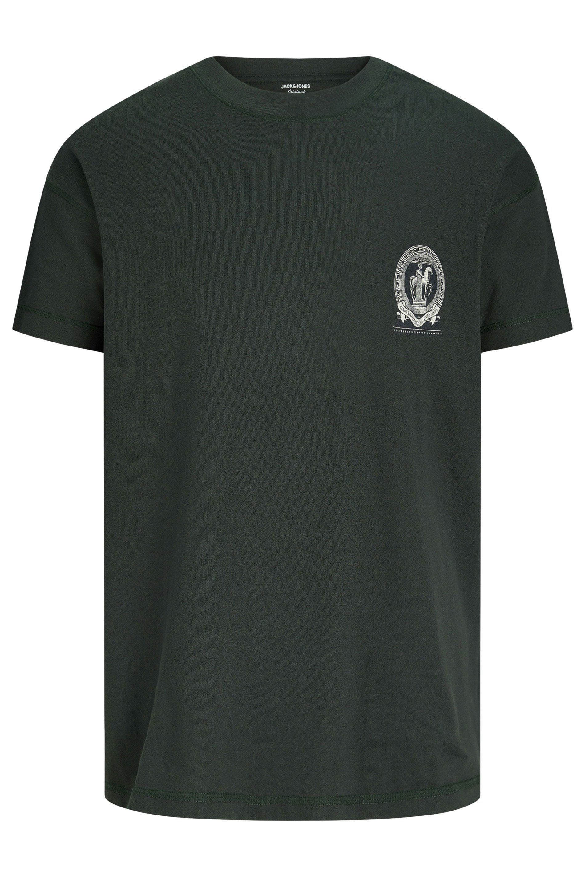 JACK & JONES Big & Tall Green Back Print T-Shirt | BadRhino 1