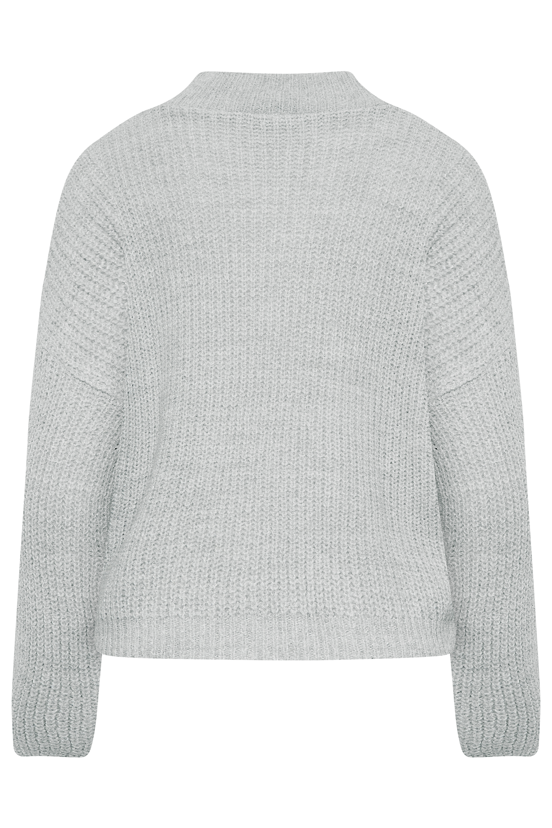 LTS Tall Light Grey Funnel Neck Knitted Jumper | Long Tall Sally  7