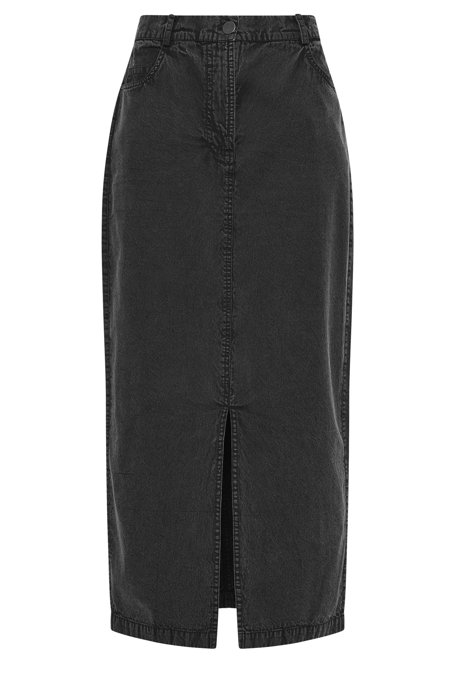 LTS Tall Women's Black Acid Wash Midi Skirt | Long Tall Sally