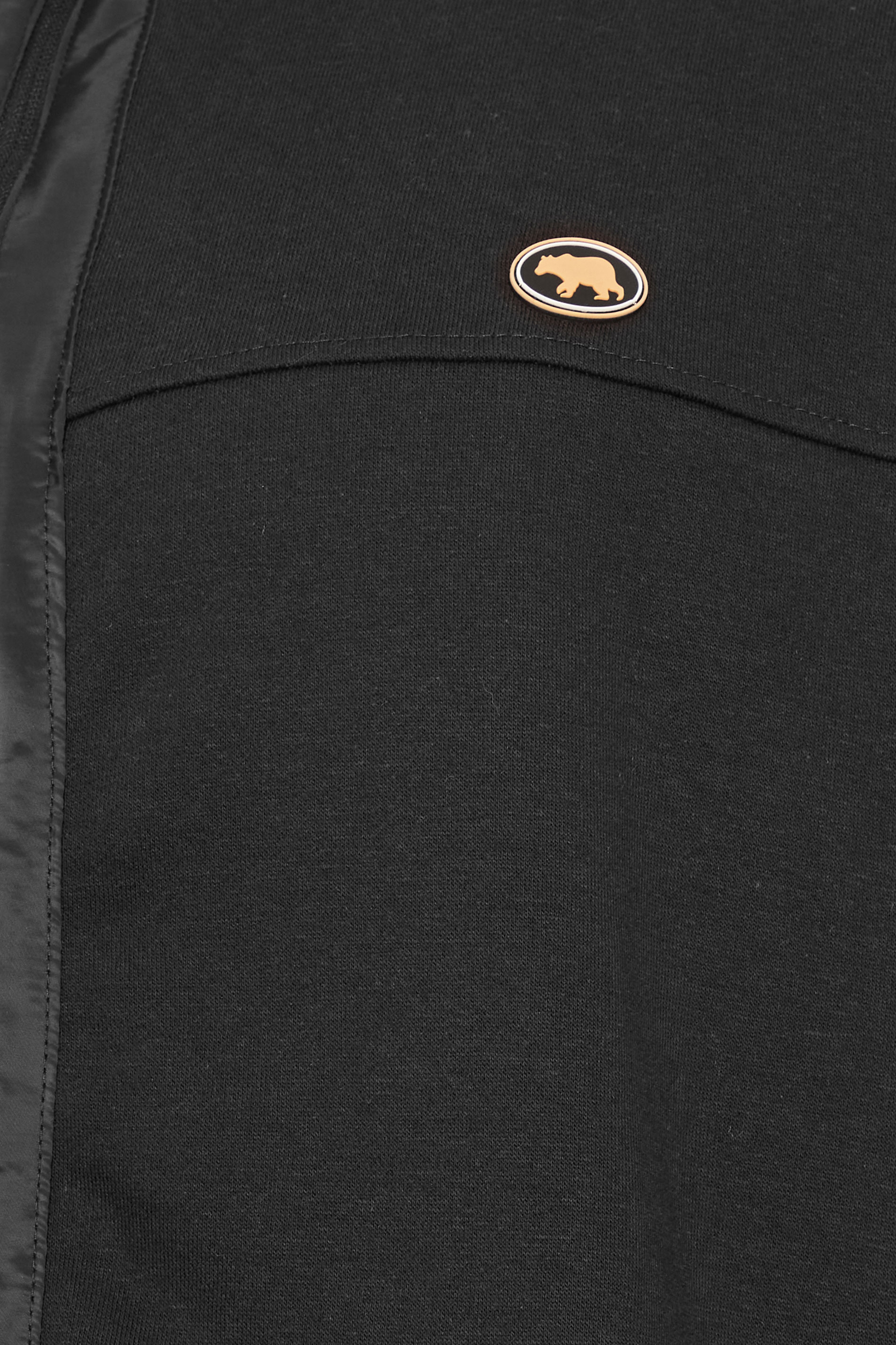 D555 Big & Tall Black Zip Through Constrast Hoodie | BadRhino 4