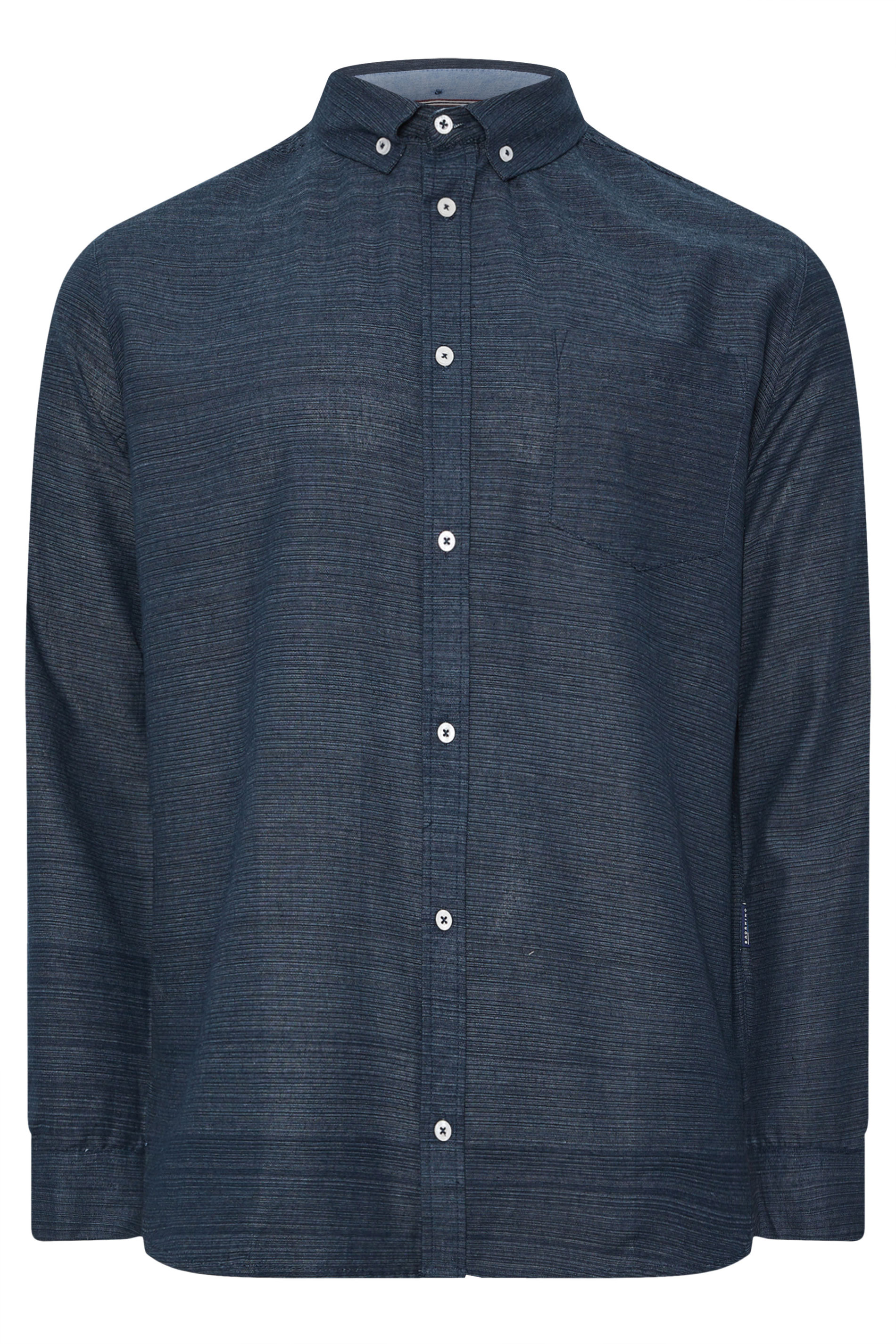 BadRhino Big & Tall Navy Blue Long Sleeve Slub Shirt | BadRhino 7