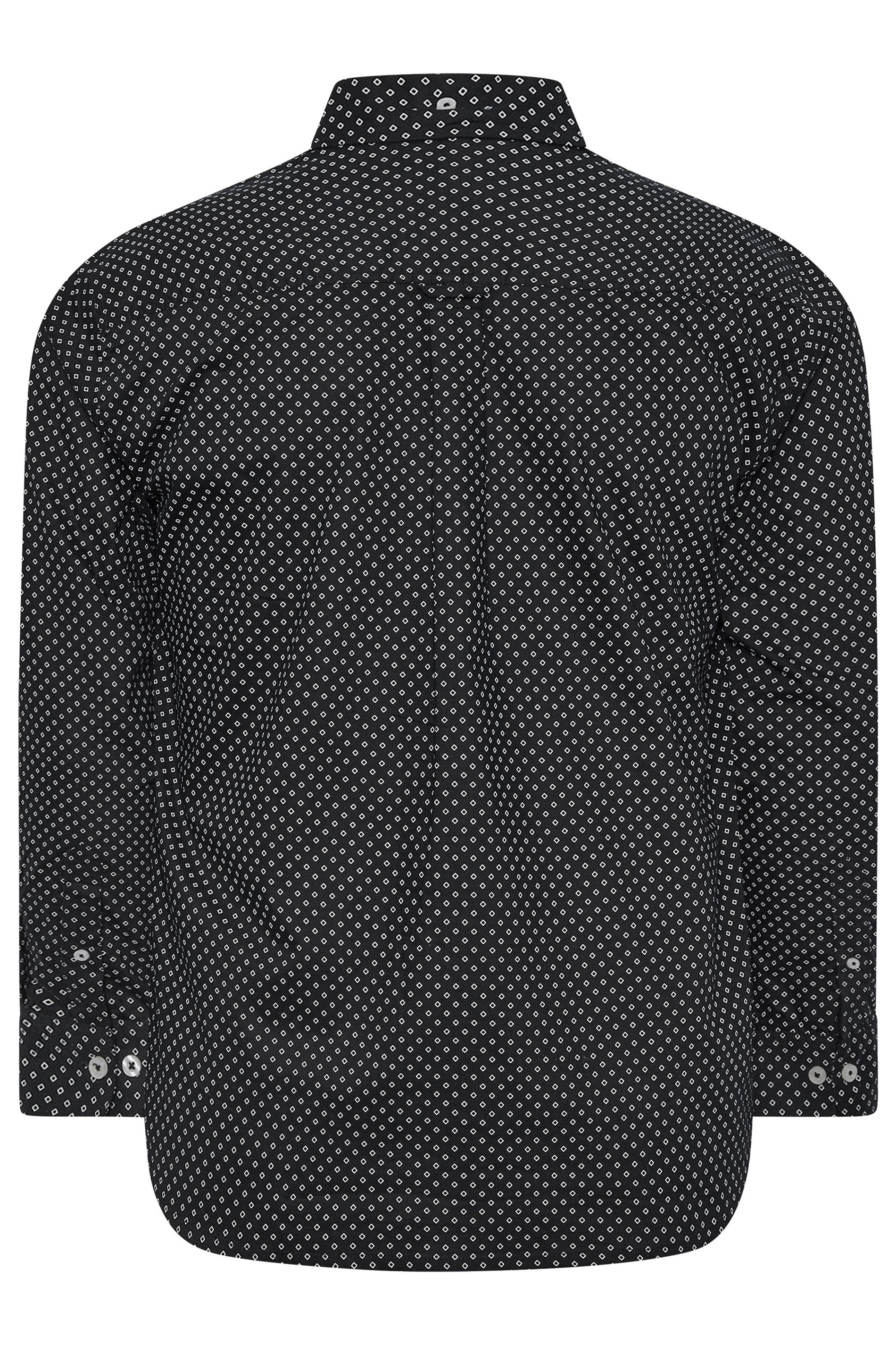 BadRhino Big & Tall Black Geometric Print Party Shirt | BadRhino 6