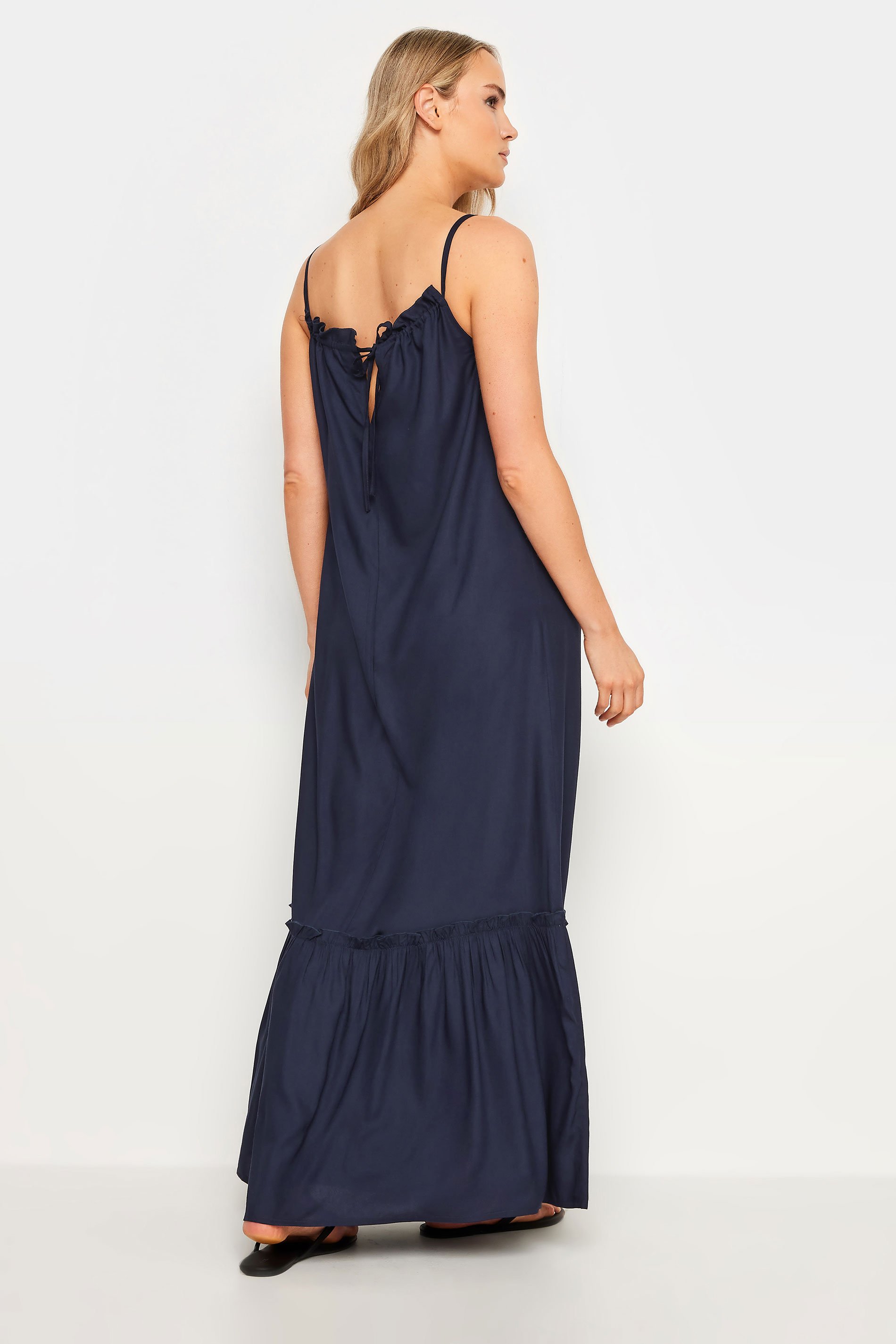 LTS Tall Women's Navy Blue Ruched Neck Maxi Dress | Yours Clothing 4