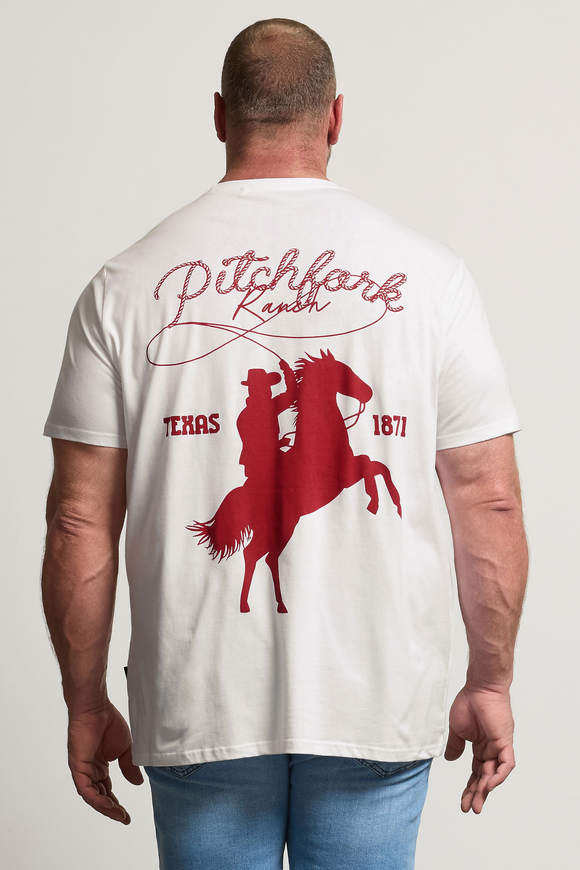 BadRhino Big & Tall White 'Pitchfork' Graphic T-Shirt | BadRhino 5