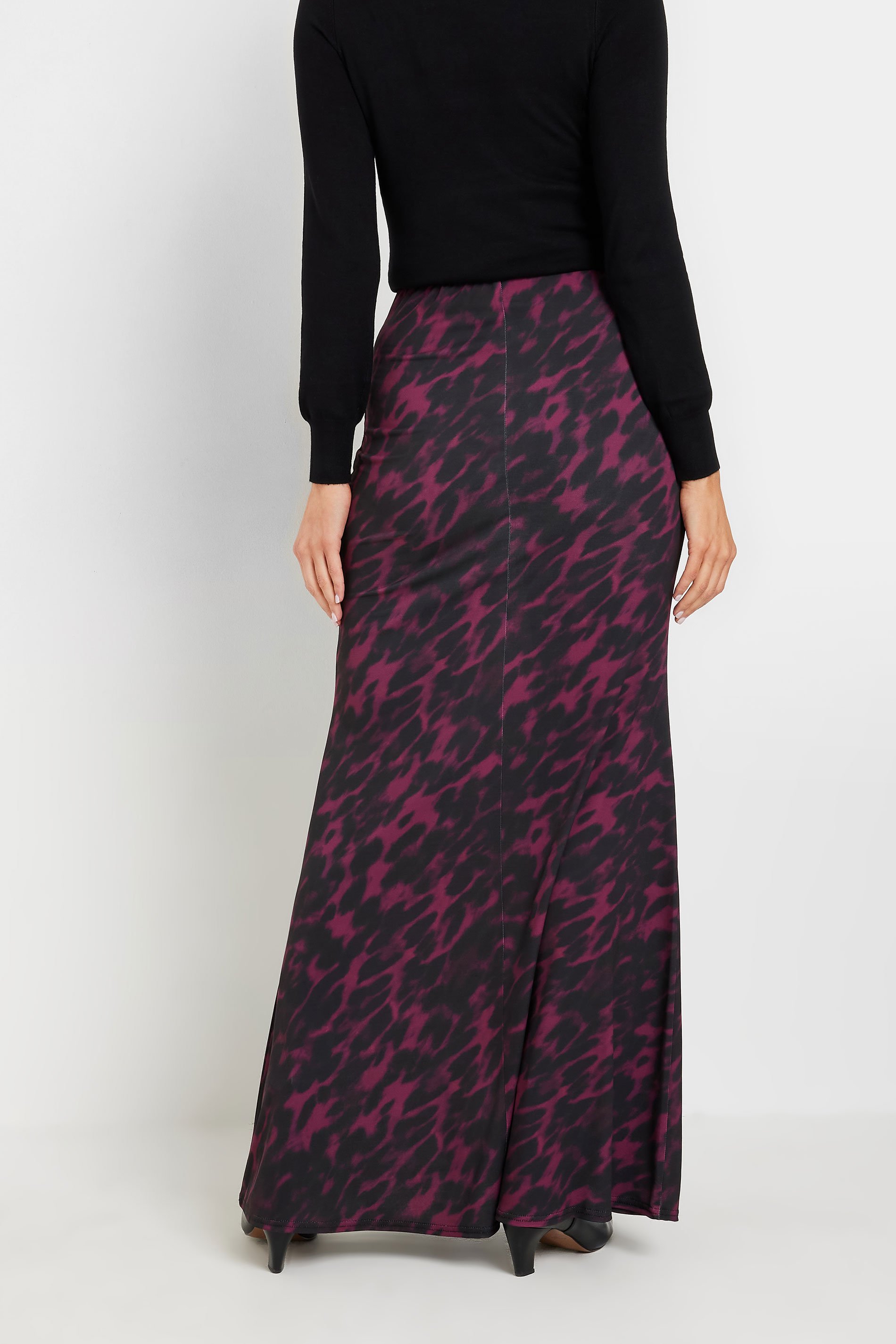 LTS Tall Burgundy Red Animal Print Maxi Skirt | Long Tall Sally 3
