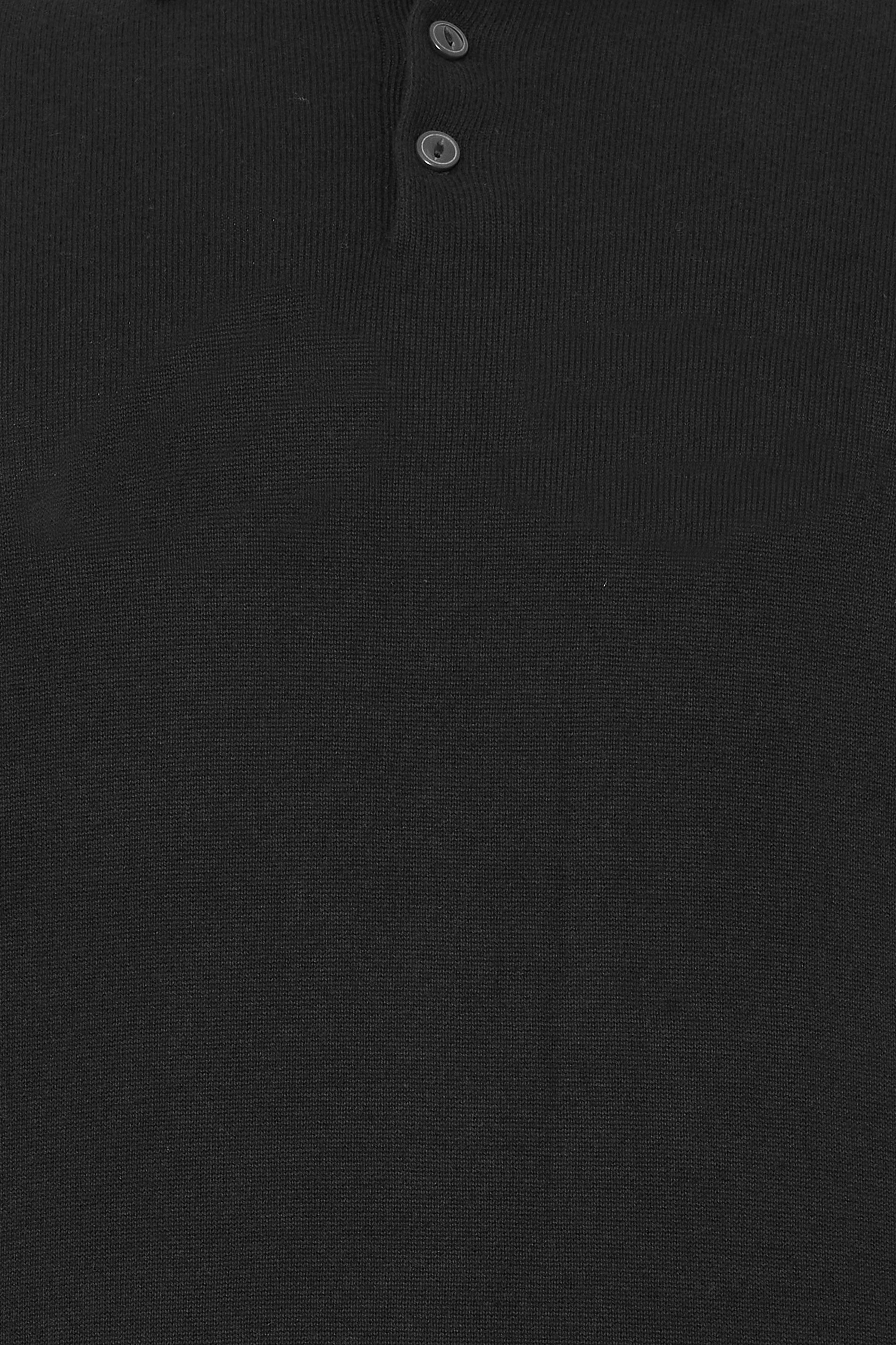 BadRhino Big & Tall Black Long Sleeve Knitted Polo Shirt | BadRhino 2