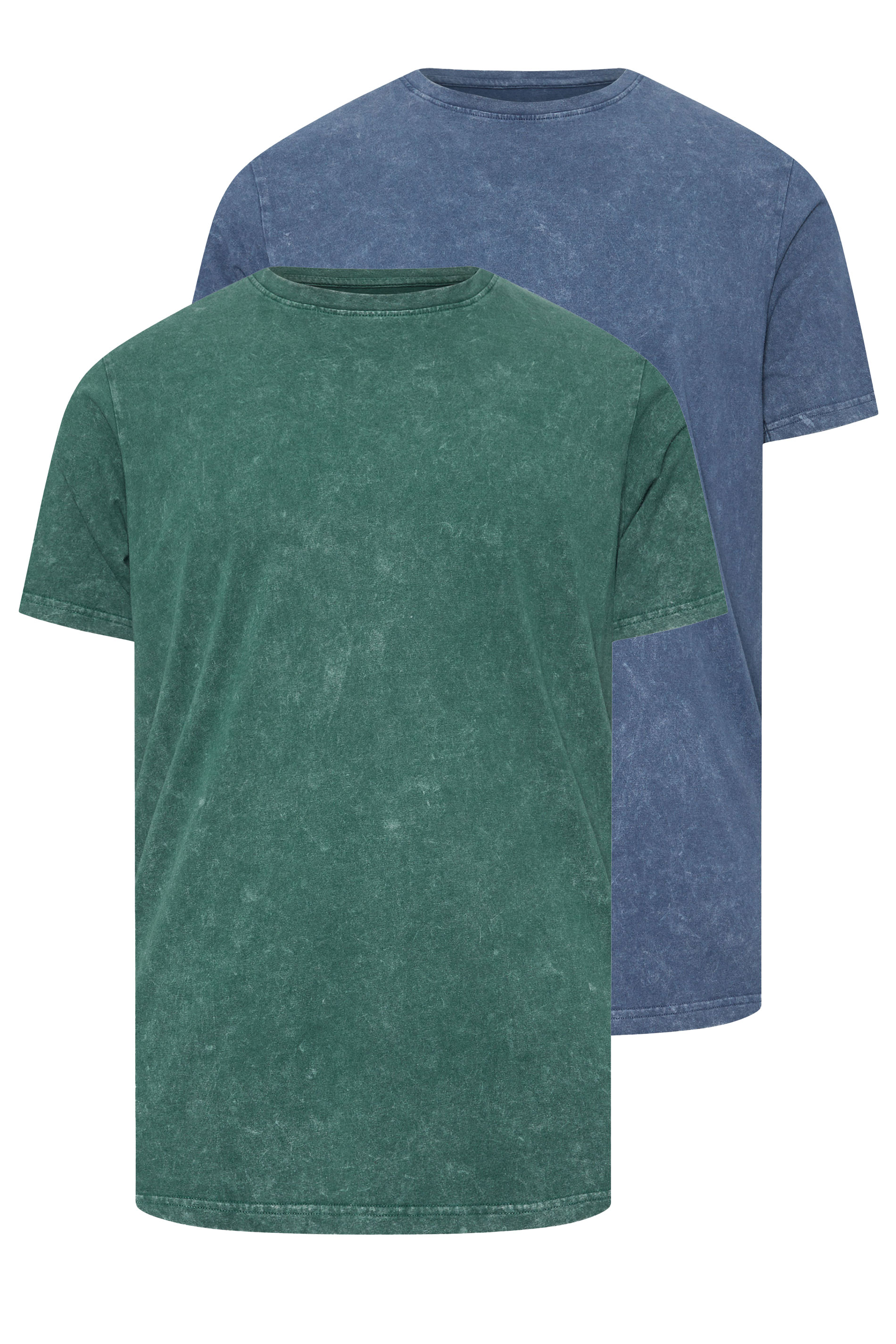 BadRhino Big & Tall 2 PACK Blue & Green Acid Wash T-Shirts | BadRhino 3