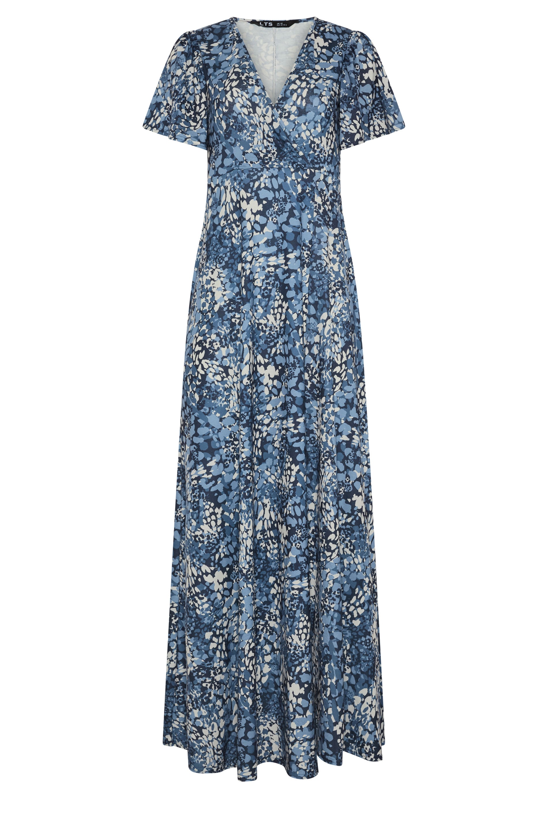 LTS Tall Women's Dark Blue Abstract Wrap Maxi Dress | Long Tall Sally 5