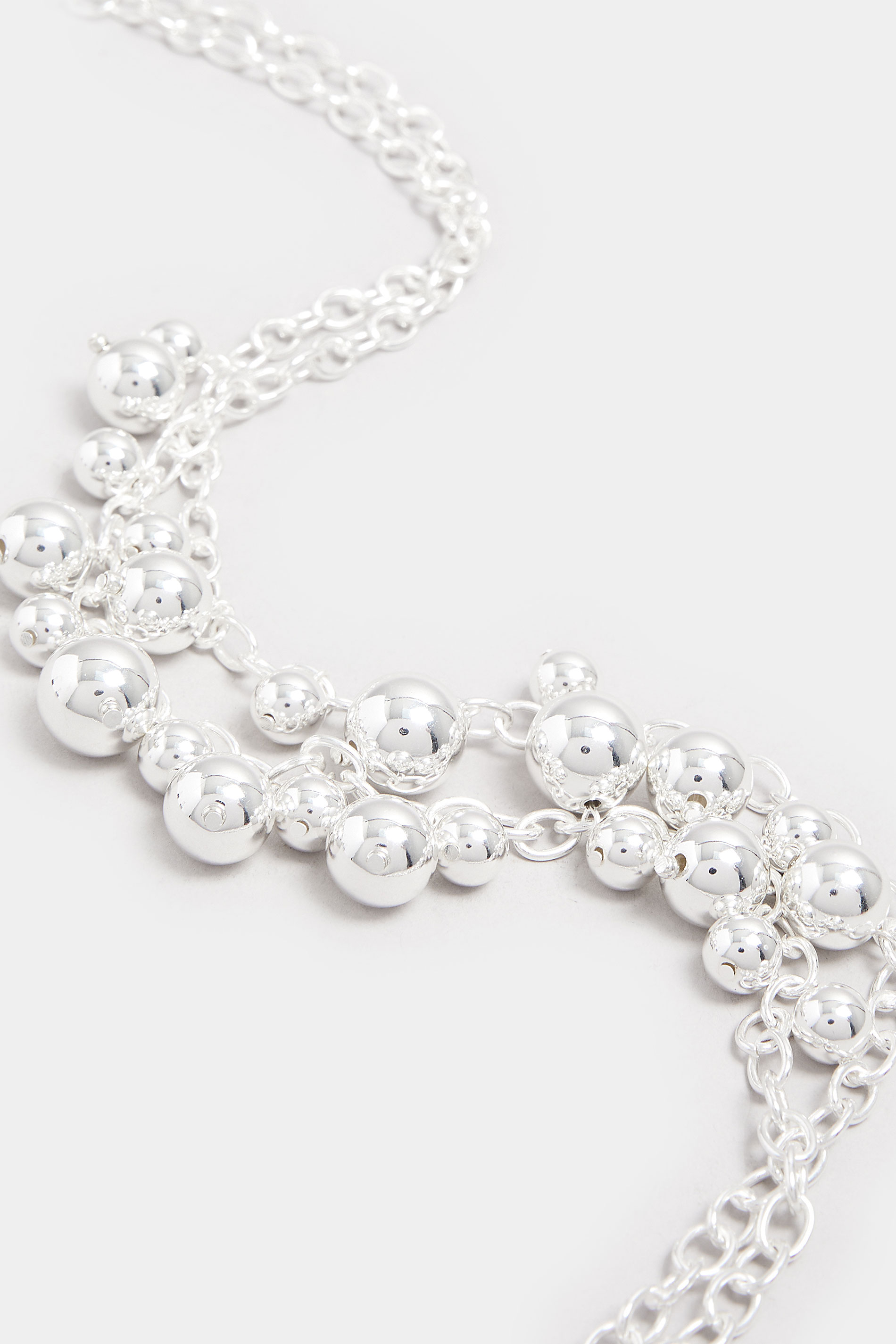 Silver Tone Multi Beaded Necklace | Yours Clothing 3