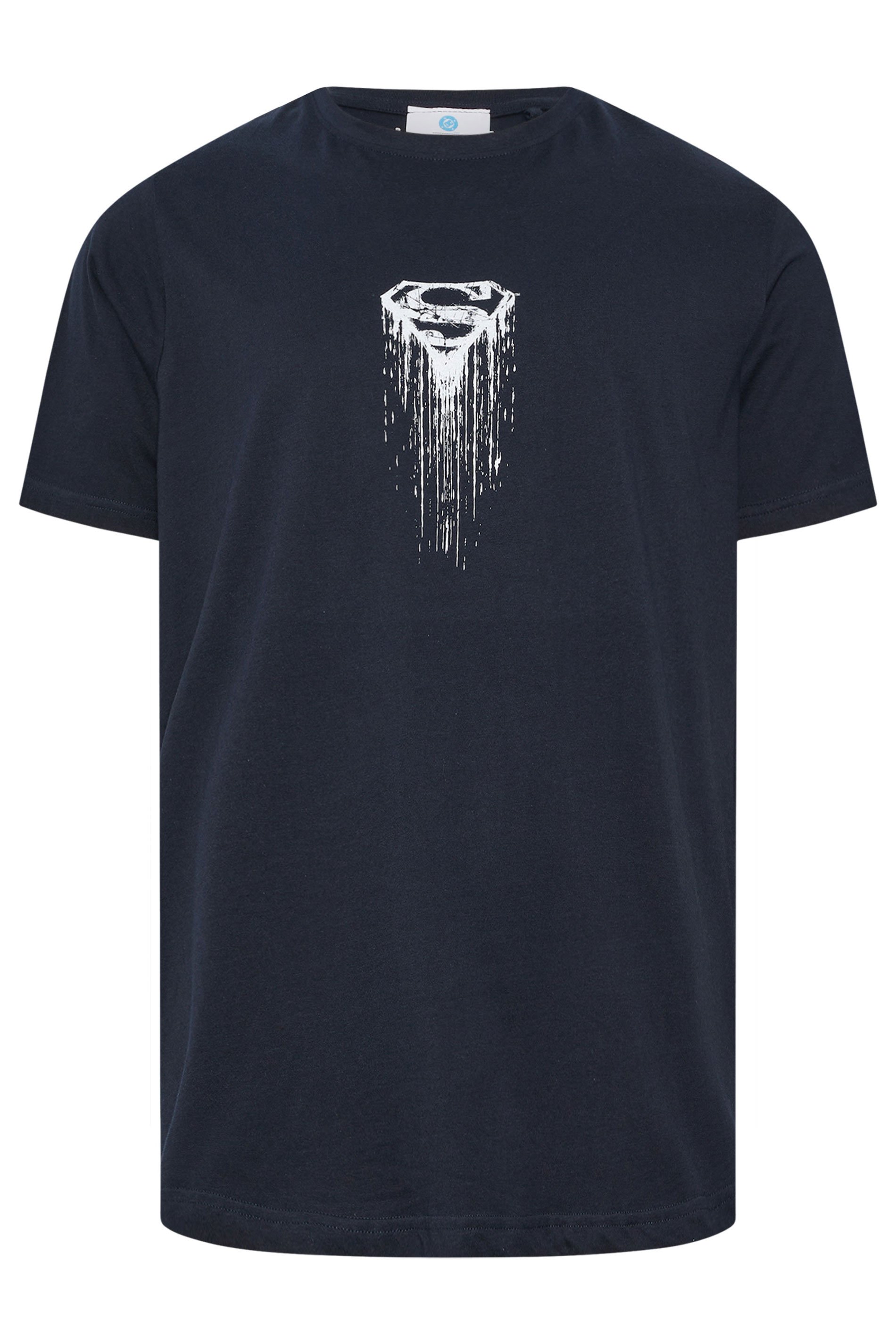 BadRhino Big & Tall Navy Blue Superman Graphic Print T-Shirt | BadRhino 1