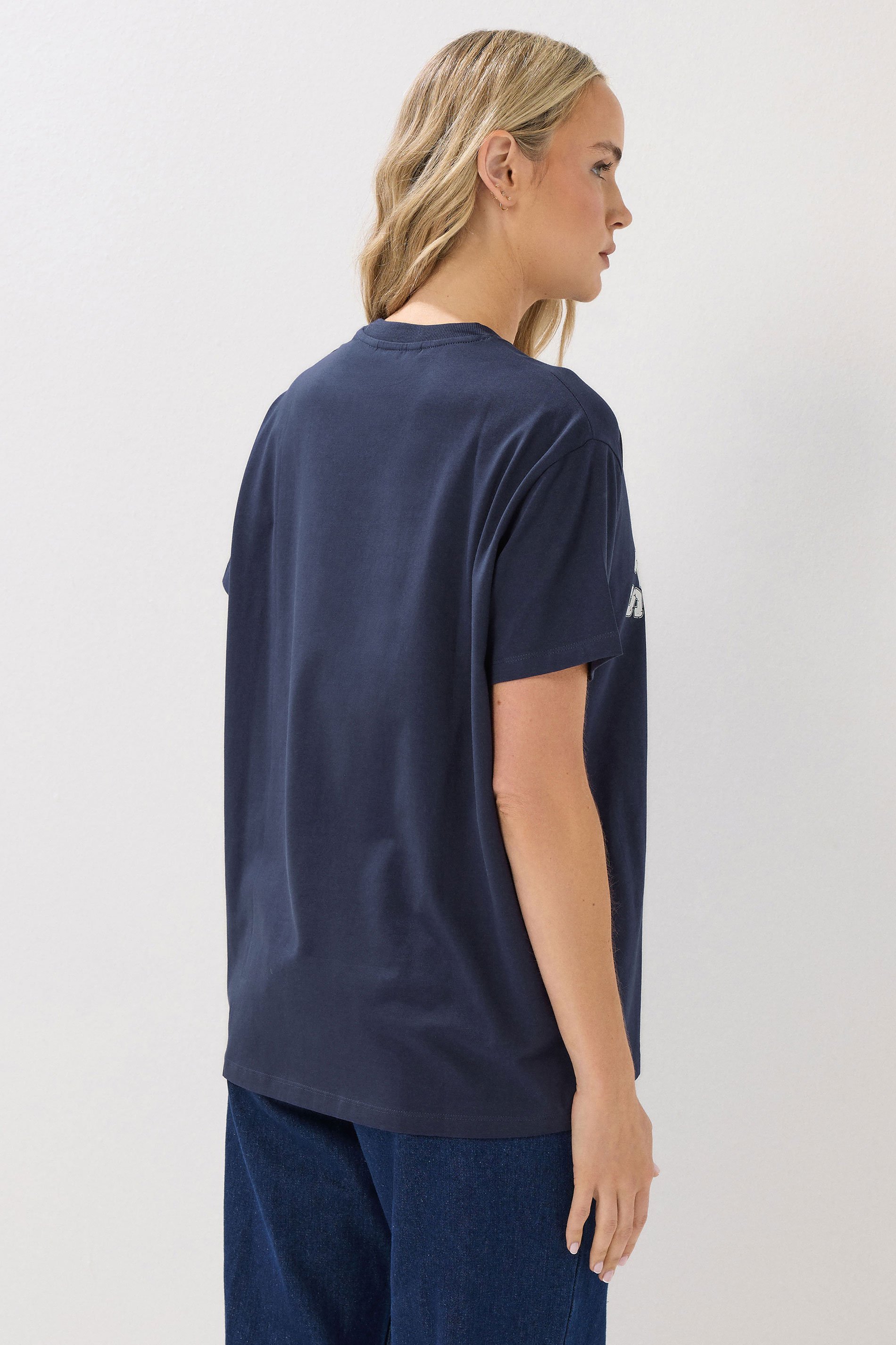 LTS Tall Navy Blue Cotton 'San Francisco' Slogan T-Shirt | Long Tall Sally 3
