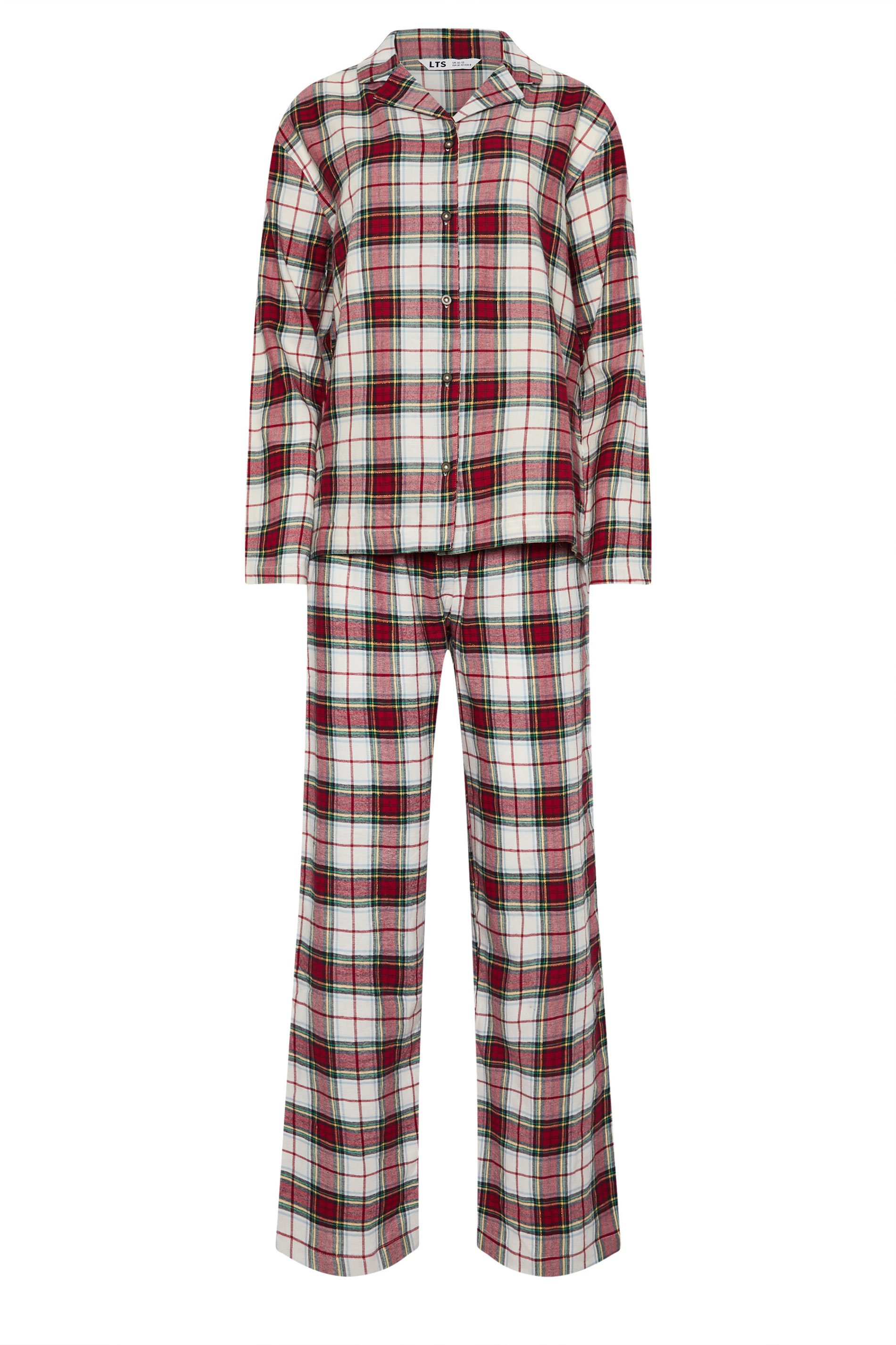 LTS Tall Ivory White Woven Check Pyjama Set | Long Tall Sally 7