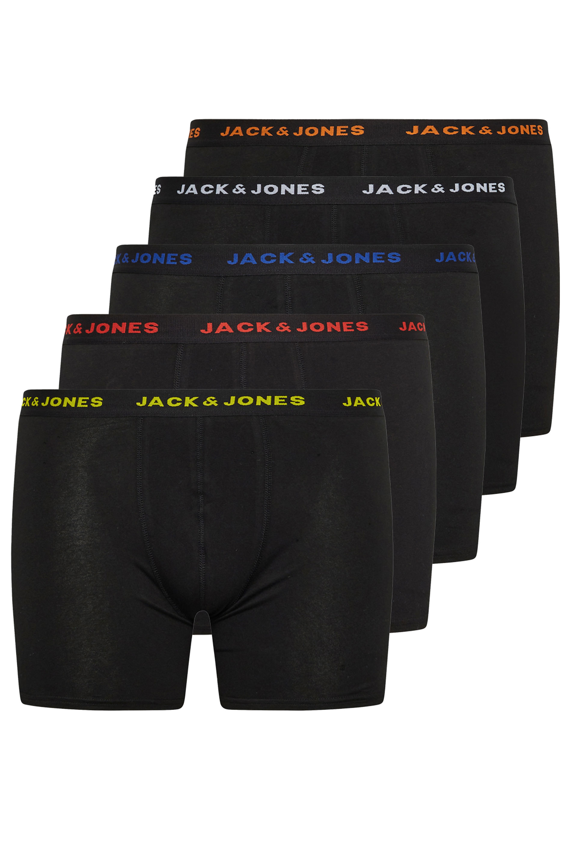 JACK & JONES Big & Tall 5 PACK Black Branded Boxers | BadRhino 4