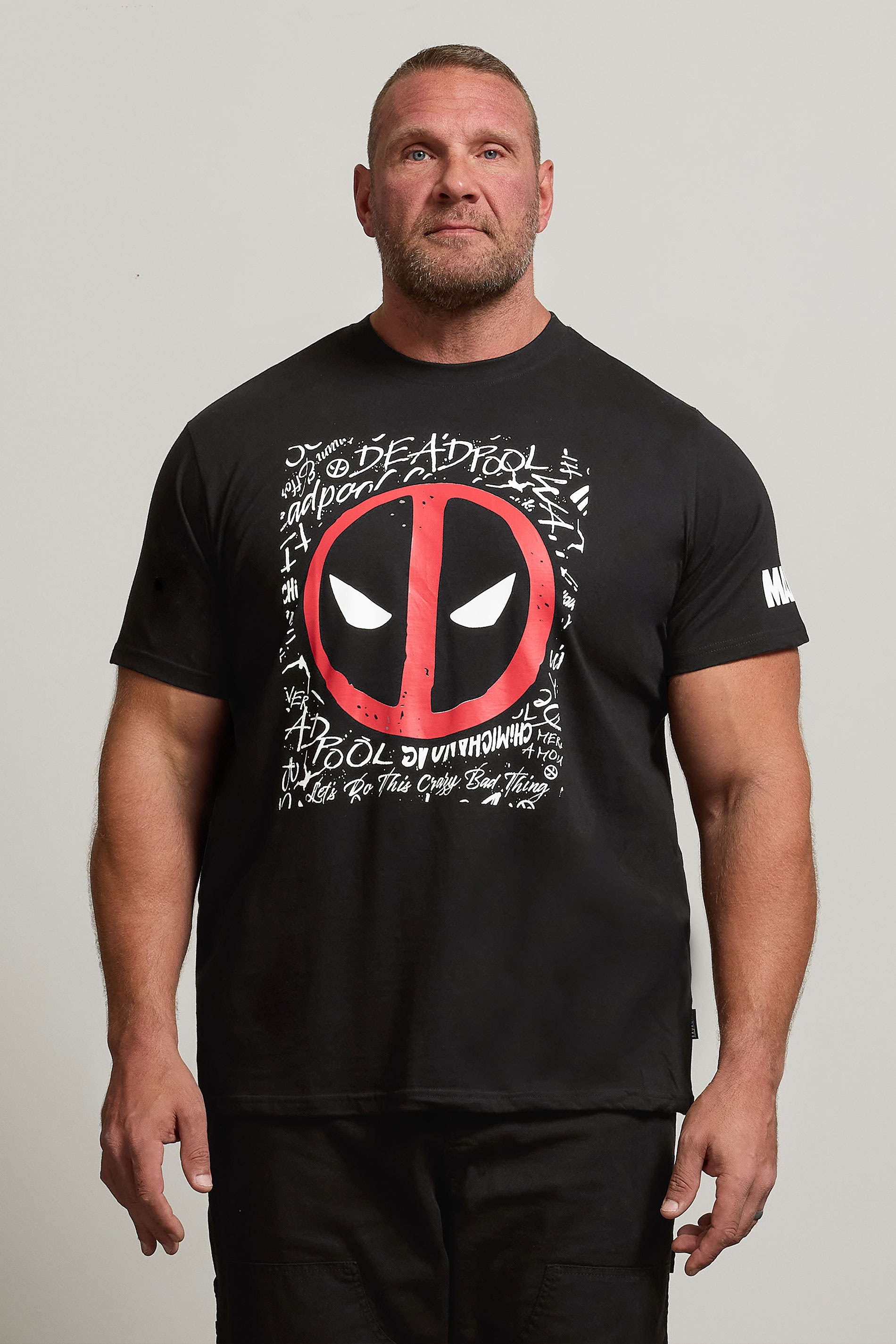 BadRhino Big & Tall Black Deadpool Graphic T-Shirt | BadRhino 1
