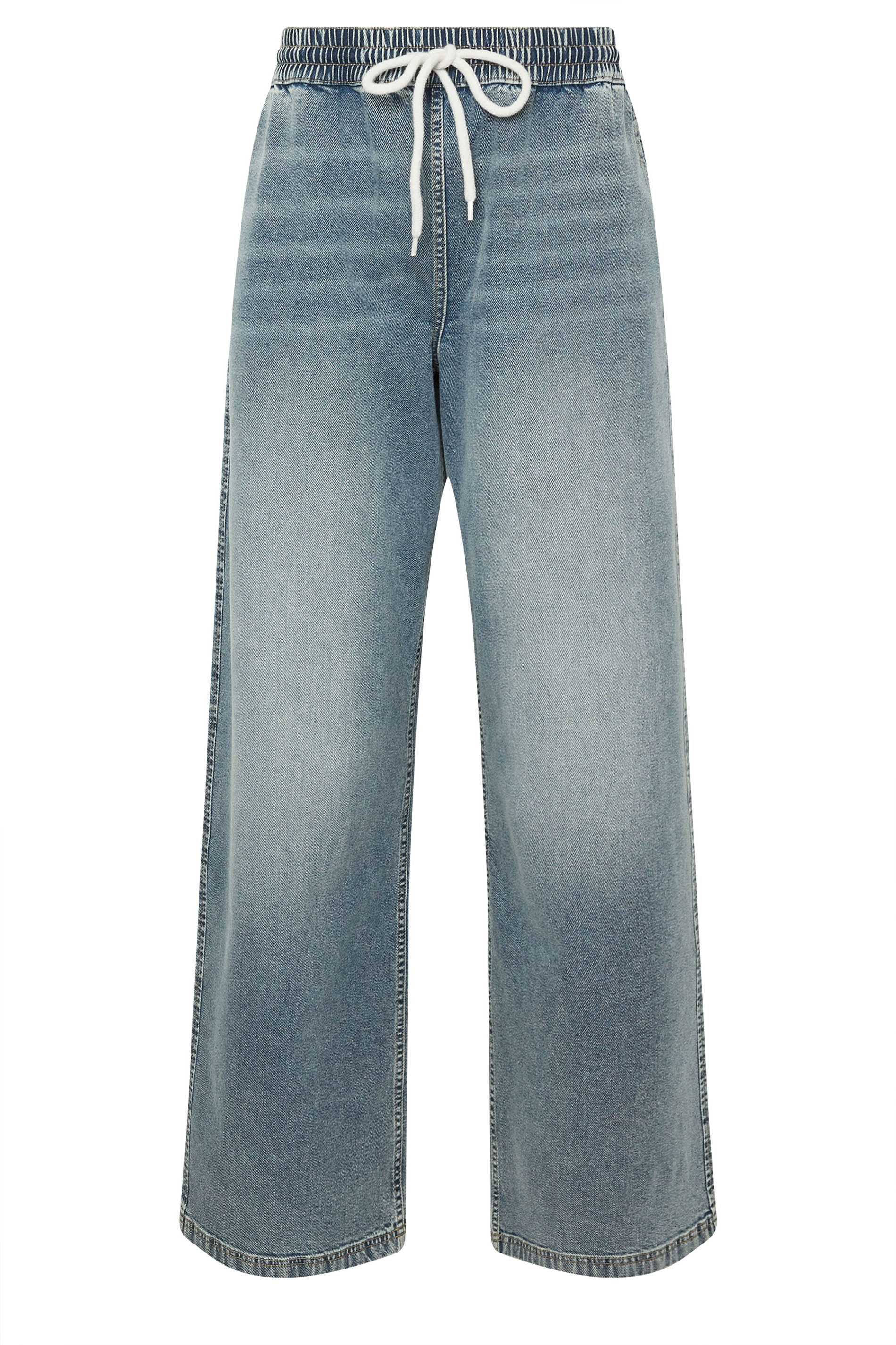 LTS Tall Mid Blue Washed Denim Pull-On Wide Leg Jeans | Long Tall Sally 6