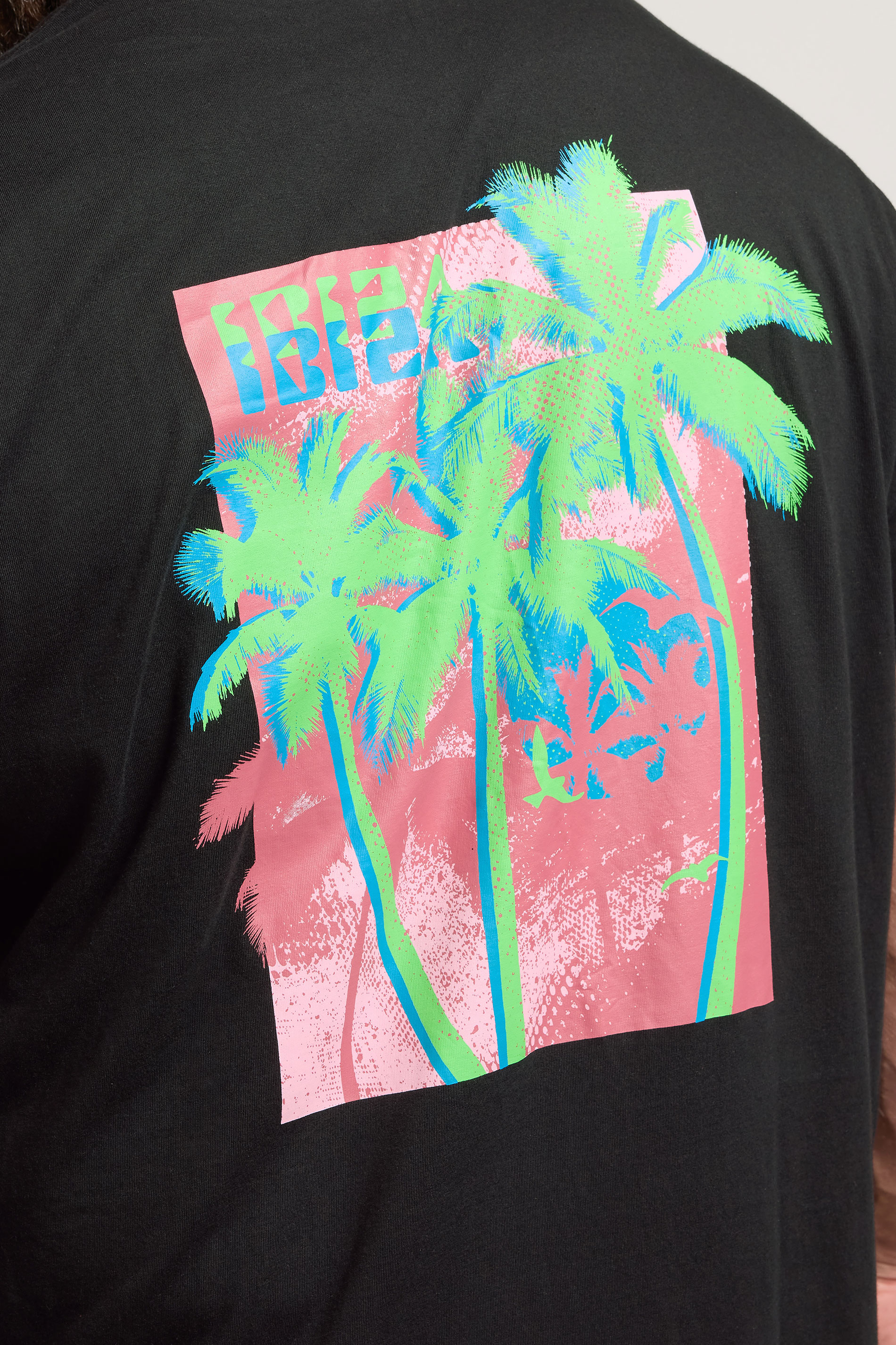 BadRhino Big & Tall Black 'Ibiza' Graphic Print T-Shirt | BadRhino 6