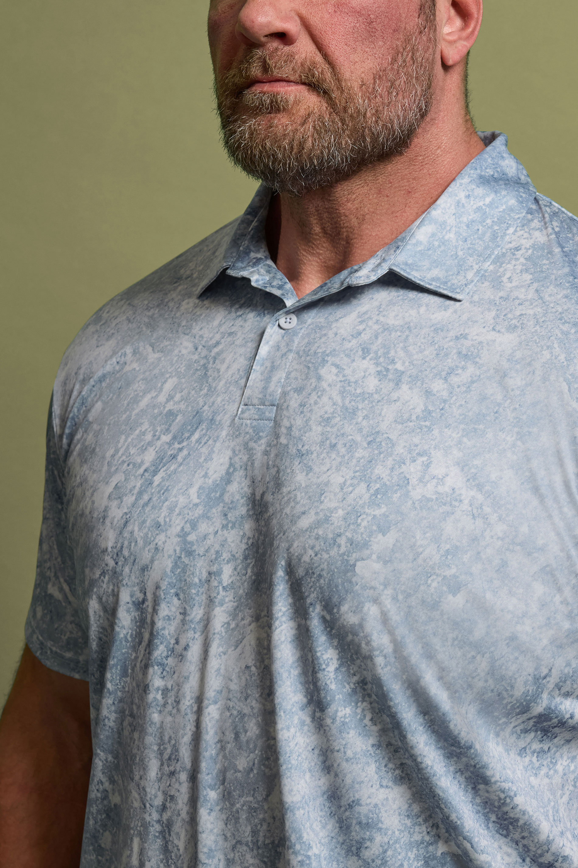 BadRhino Golf Big & Tall Grey Marble Print Polo Shirt | BadRhino 4