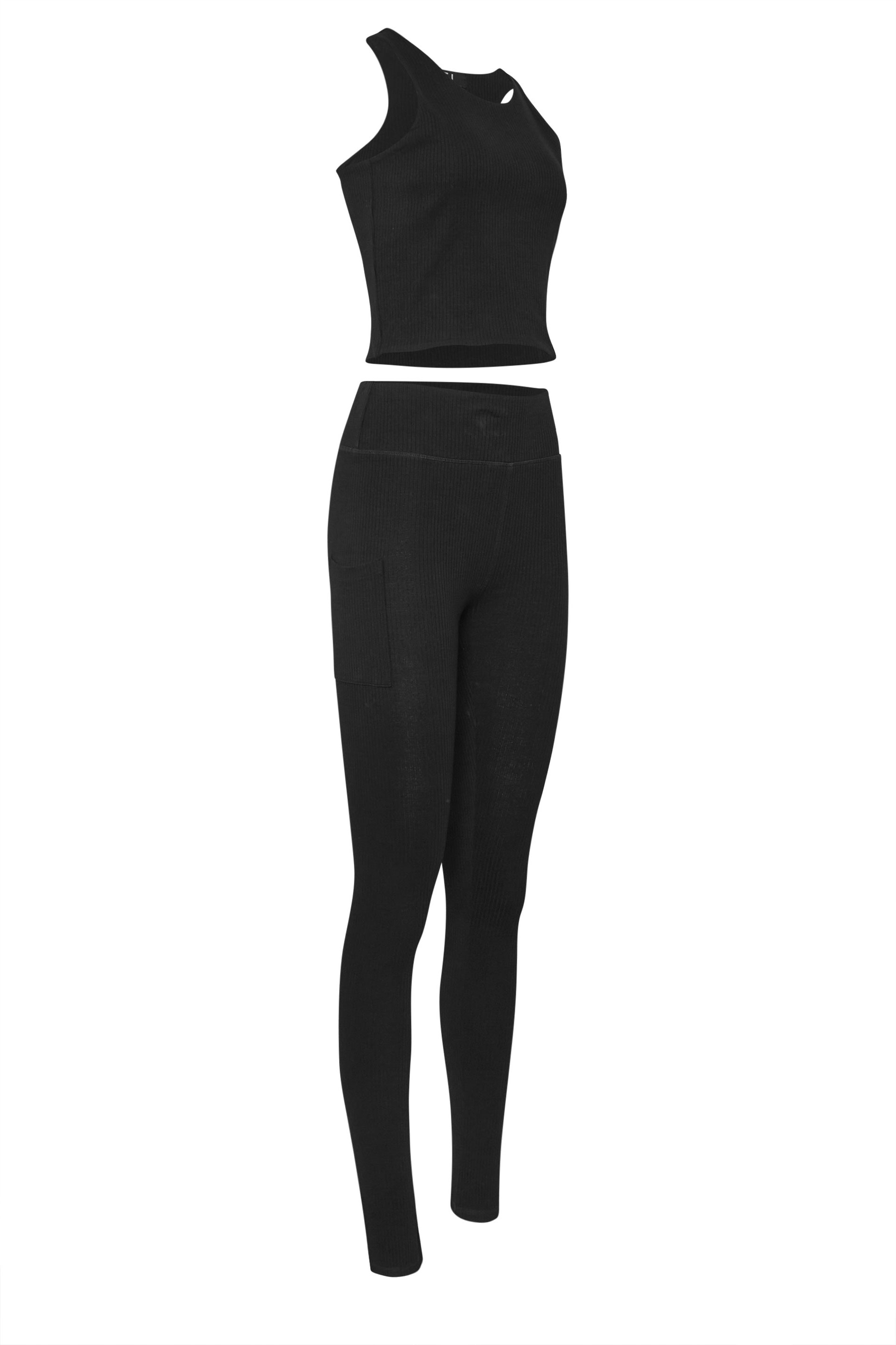 LTS Tall Black Active Ribbed Leggings & Vest Top | Long Tall Sally 10