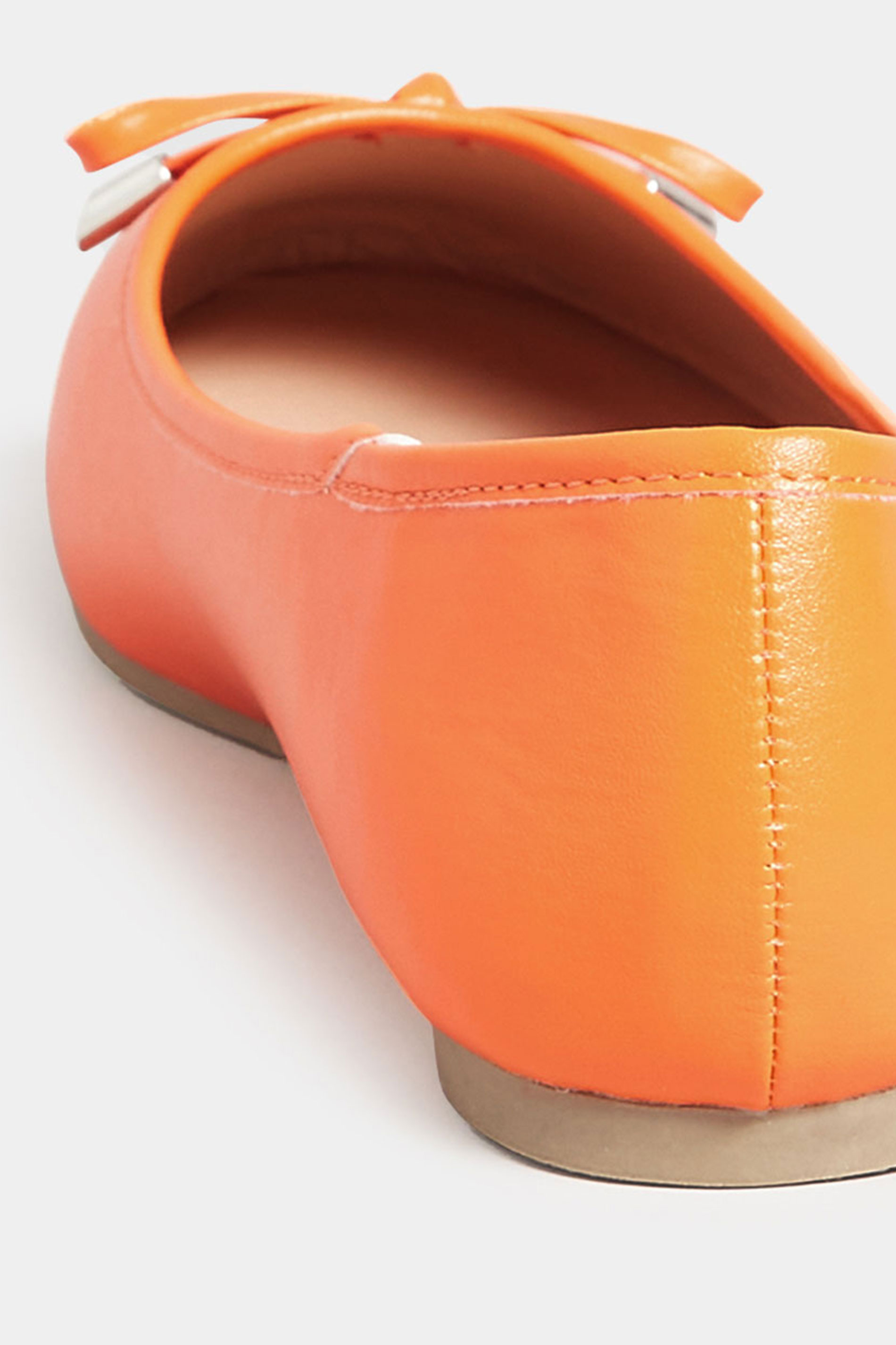 Orange Ballerina Pumps In Wide E Fit & Extra Wide EEE Fit| Yours Clothing 4
