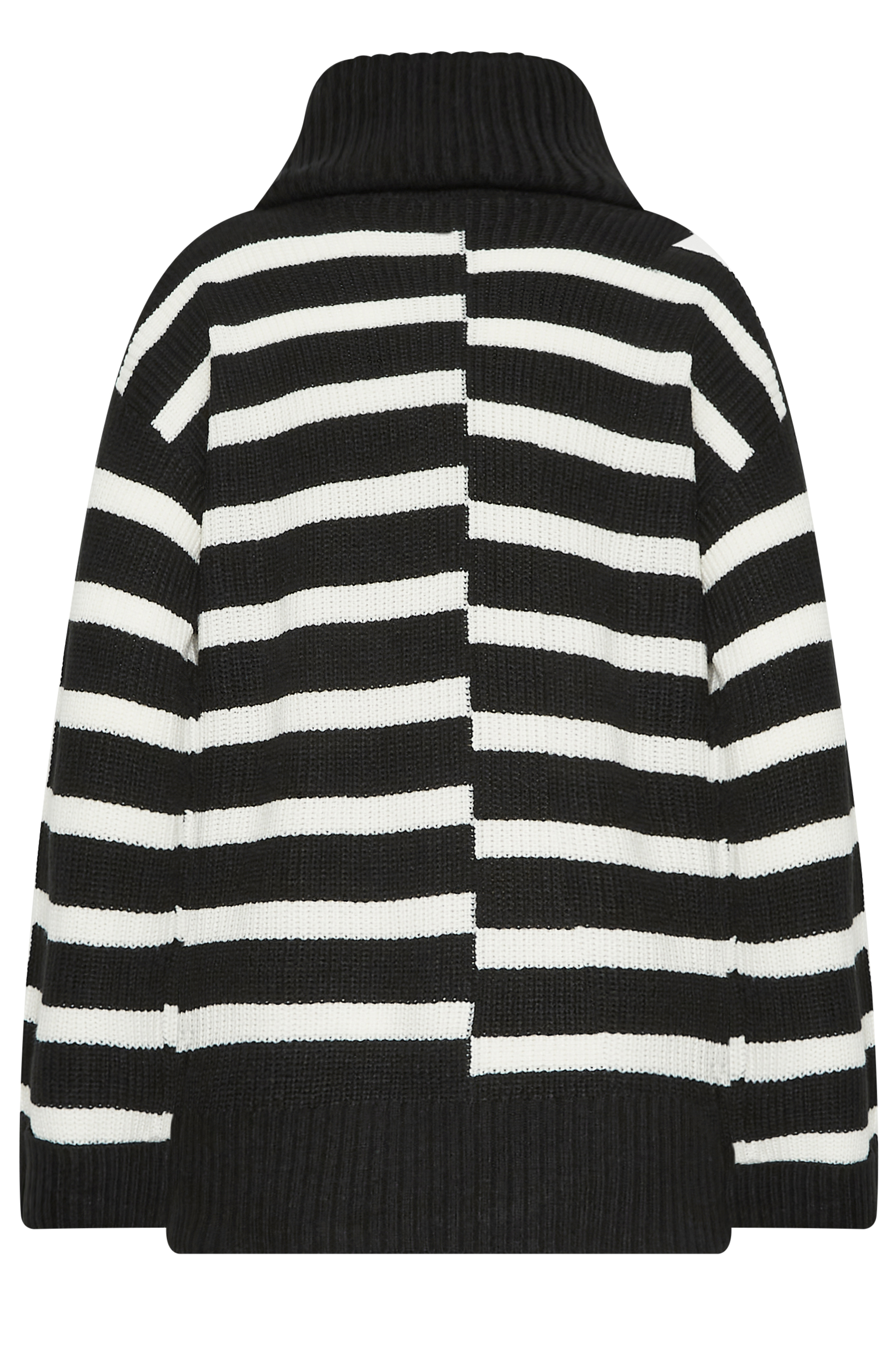 LTS Tall Black Stripe Print Roll Neck Jumper | Long Tall Sally 7