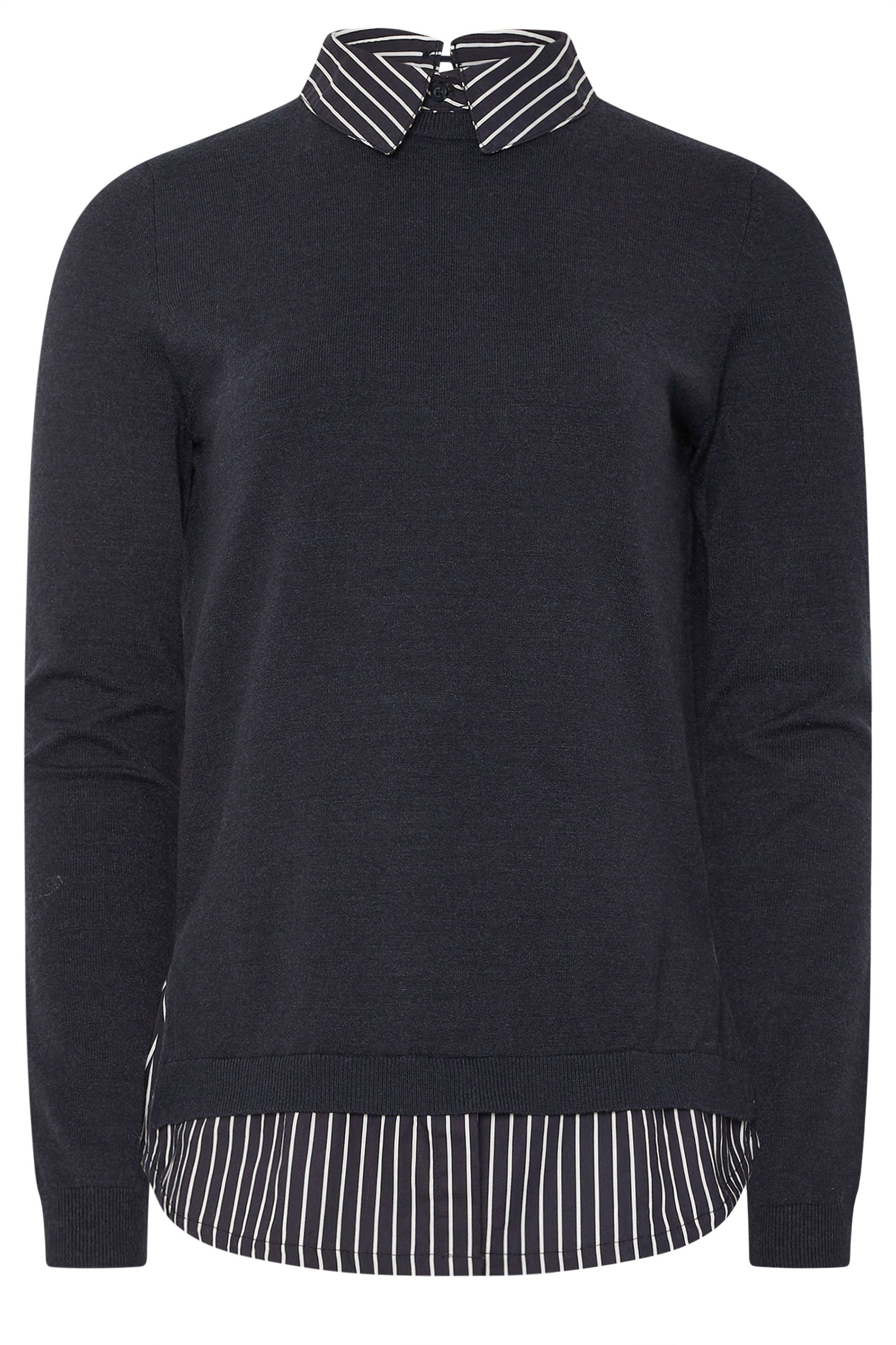LTS Tall Navy Blue 2 In 1 Jumper Shirt | Long Tall Sally 6