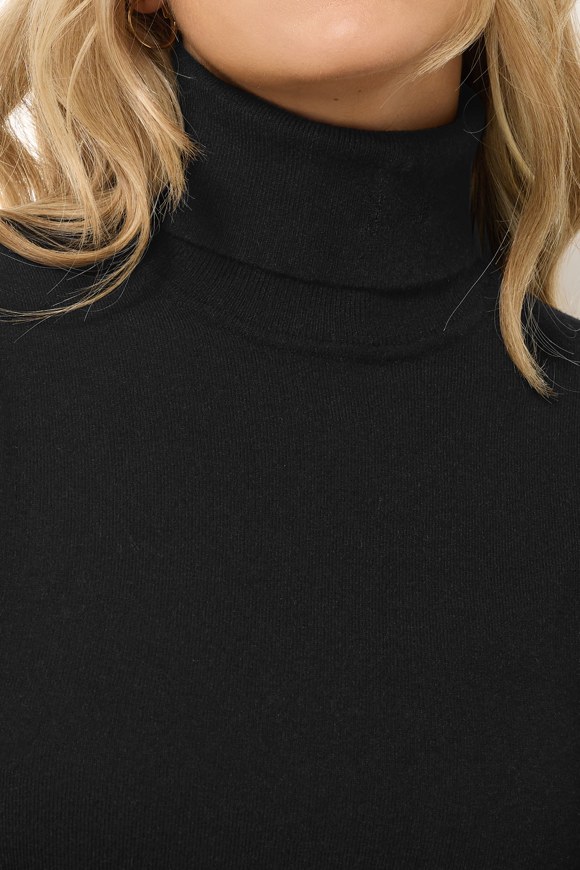 LTS Tall Black Knitted Roll Neck Jumper | Long Tall Sally 4