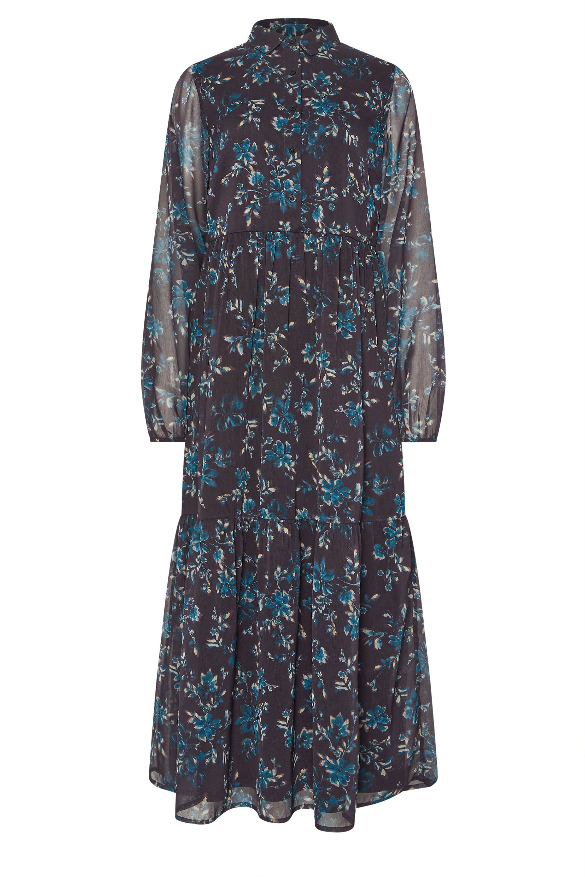 LTS Tall Purple Floral Tiered Midaxi Dress | Long Tall Sally 6