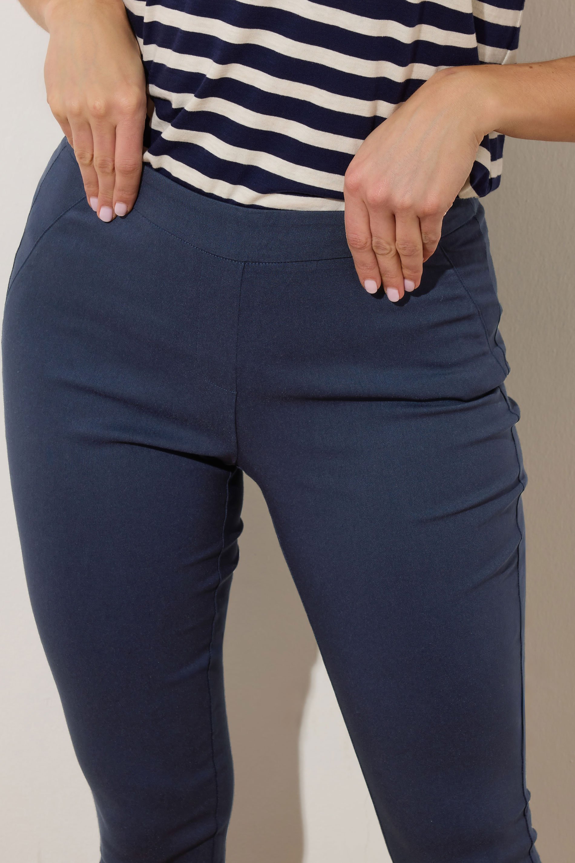 LTS Tall Women's Navy Blue Stretch Skinny Leg Trousers | Long Tall Sally 4