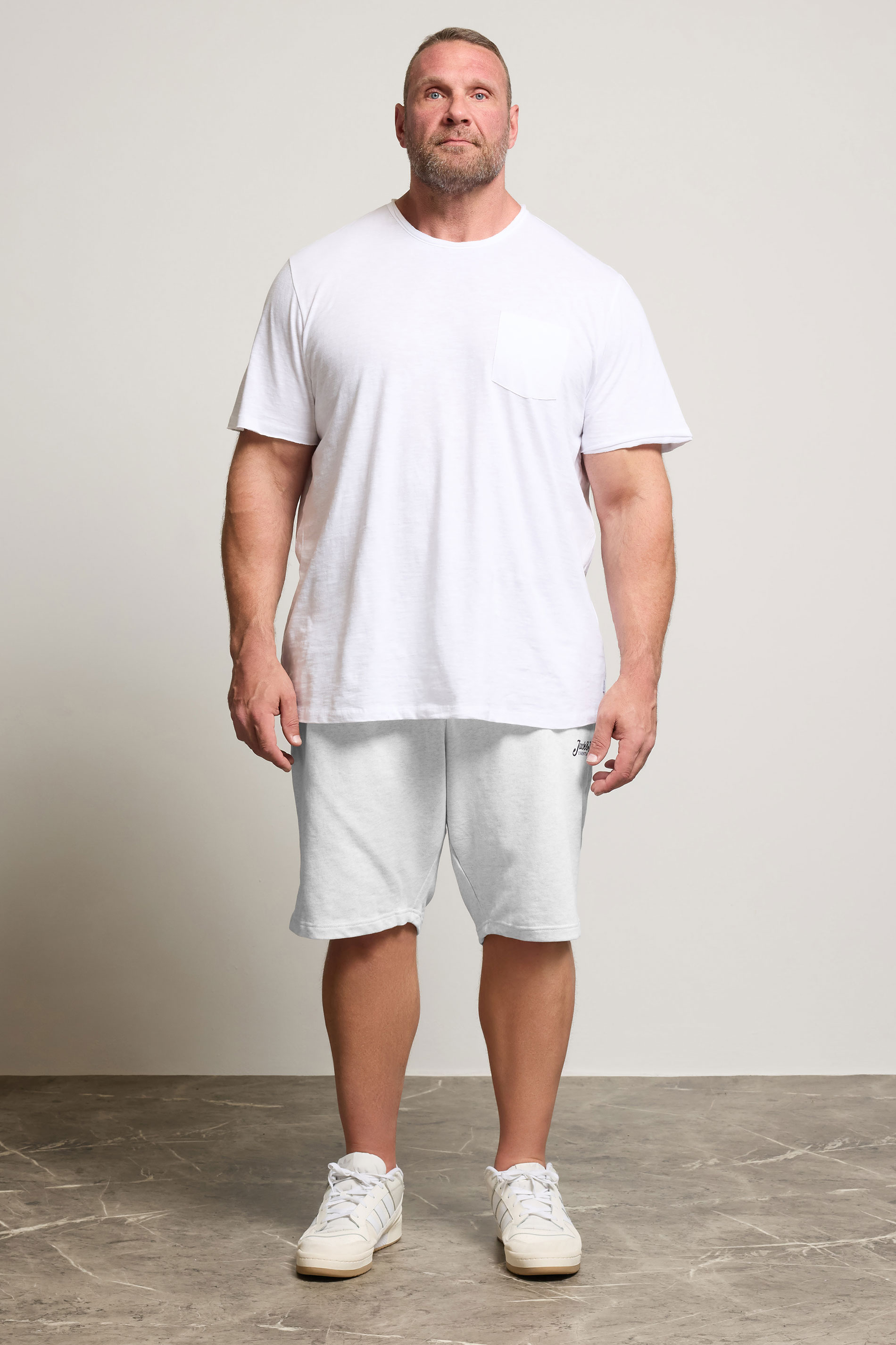 JACK & JONES Big & Tall 2 Pack Black & Grey 'Beau' Jogger Shorts | BadRhino 3