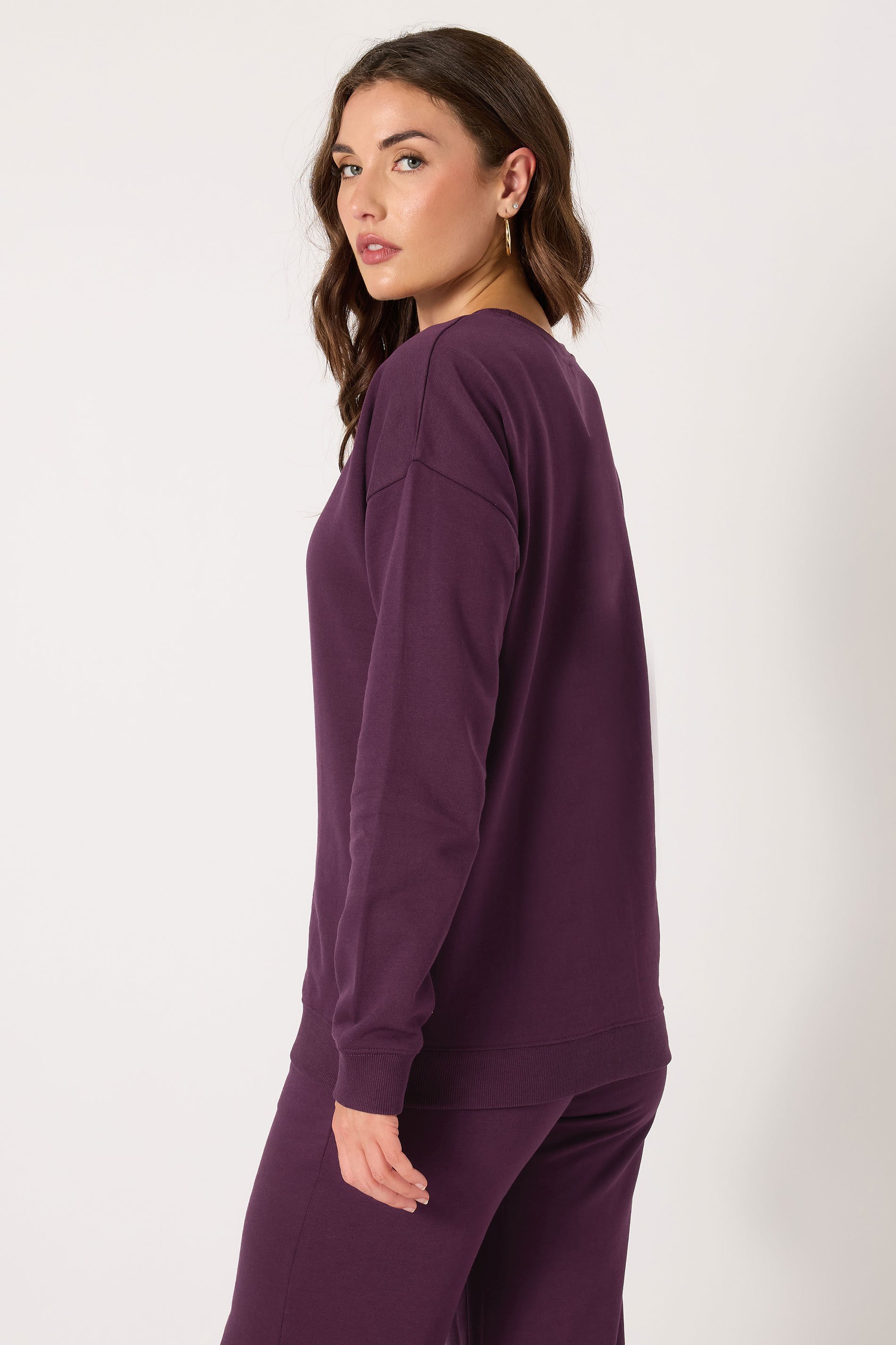 LTS Tall Purple Crew Neck Sweatshirt | Long Tall Sally 4