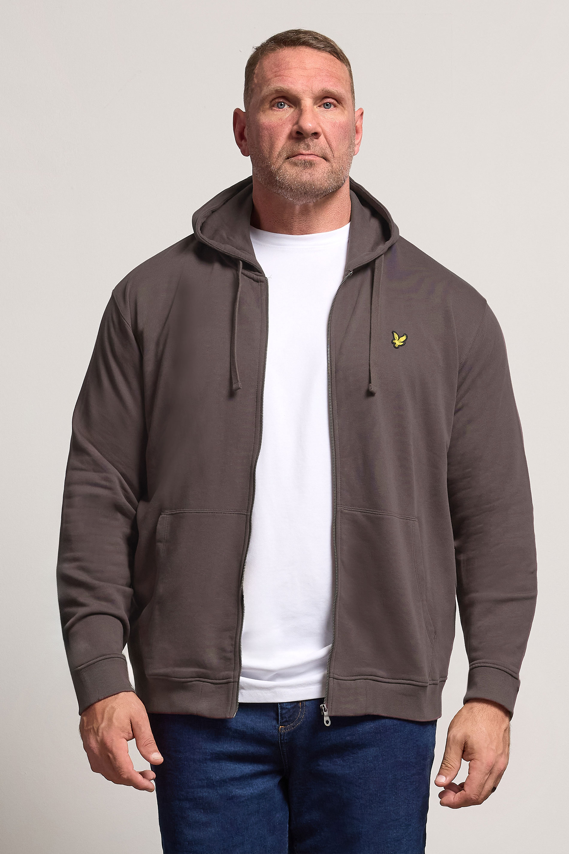 LYLE & SCOTT Big & Tall Brown Zip Through Hoodie | BadRhino 2