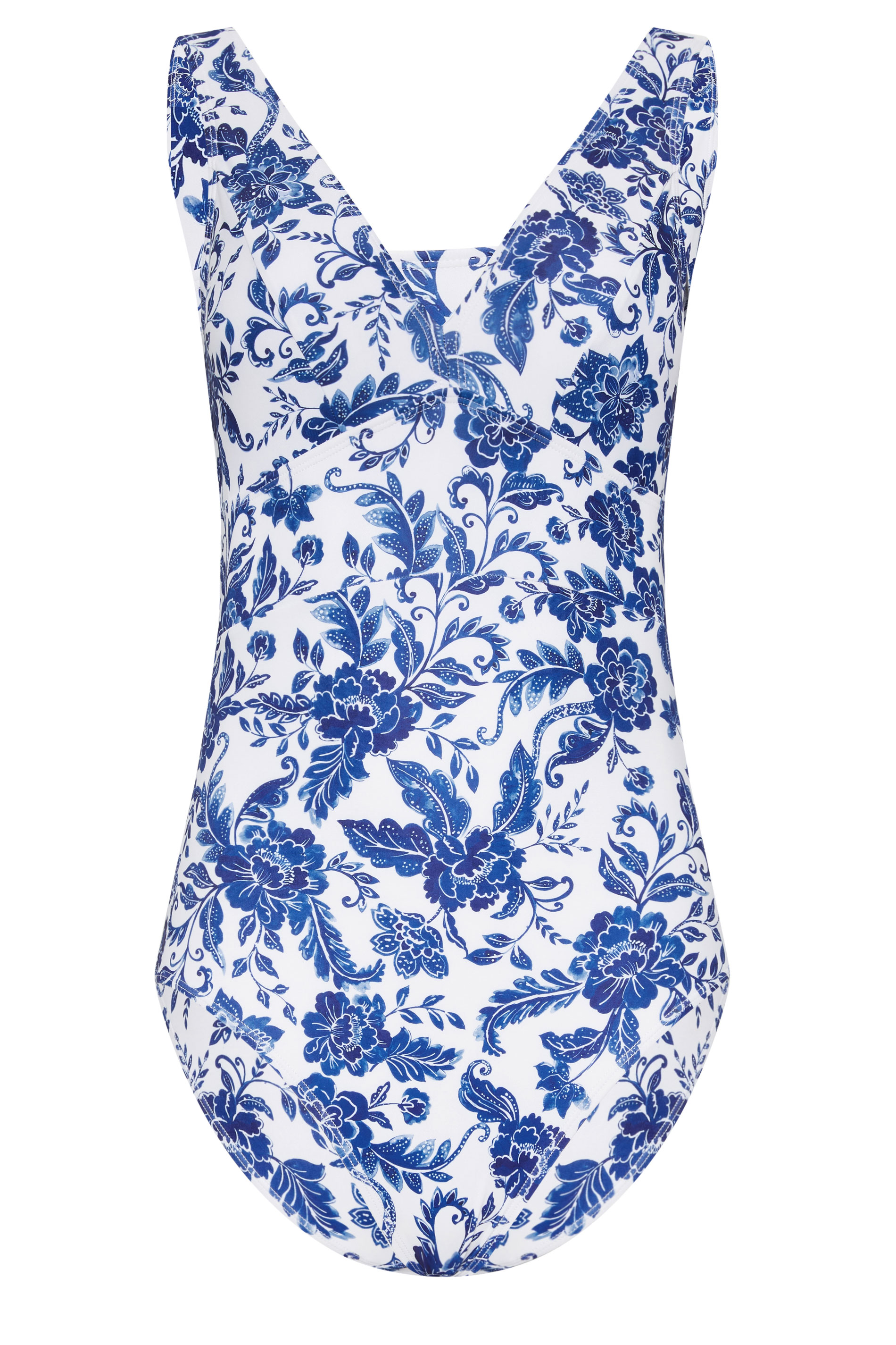 LTS Tall Women's Blue & White Floral Print Swimsuit | Long Tall Sally 7