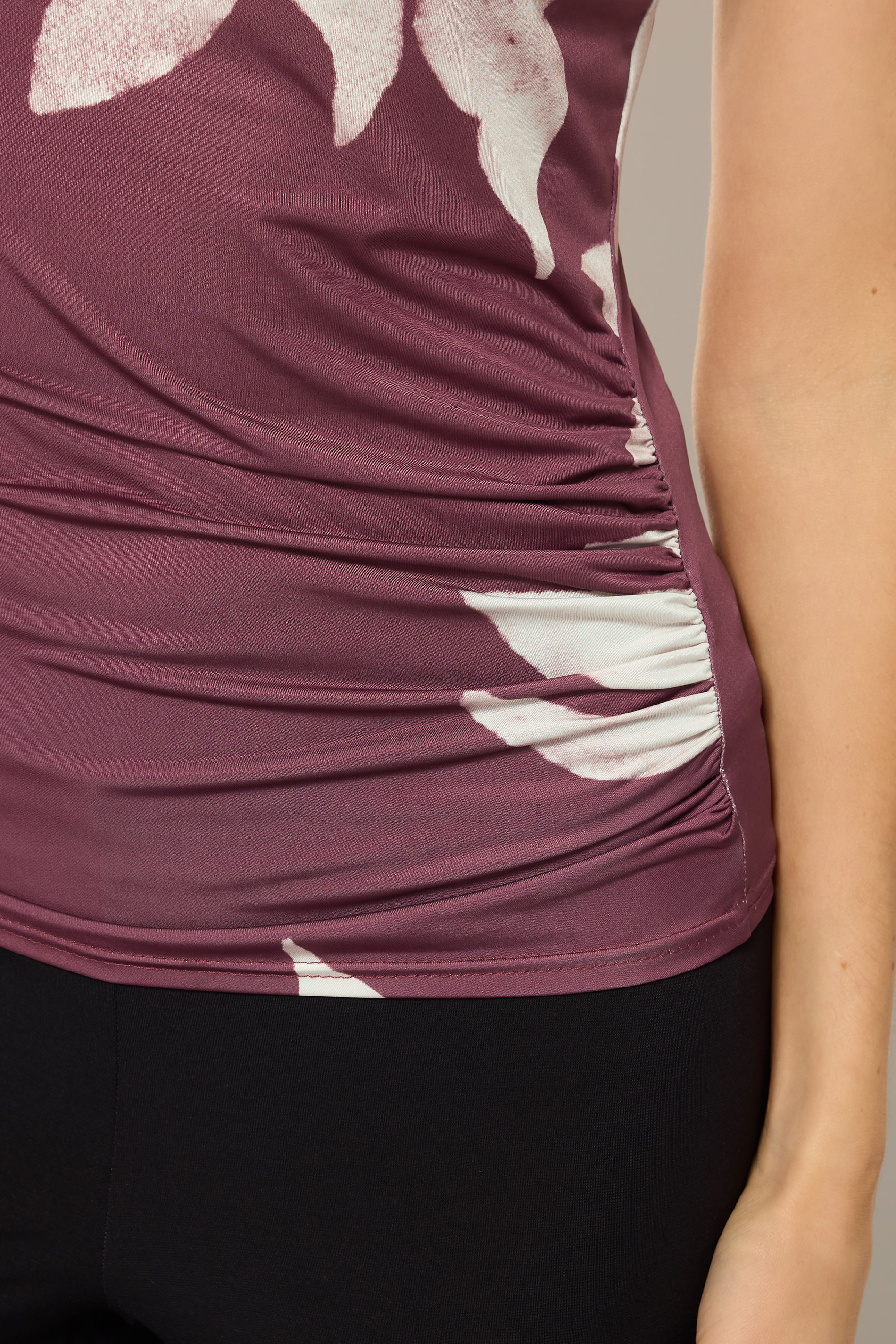 LTS Tall Berry Red Floral Draped Top | Long Tall Sally 5