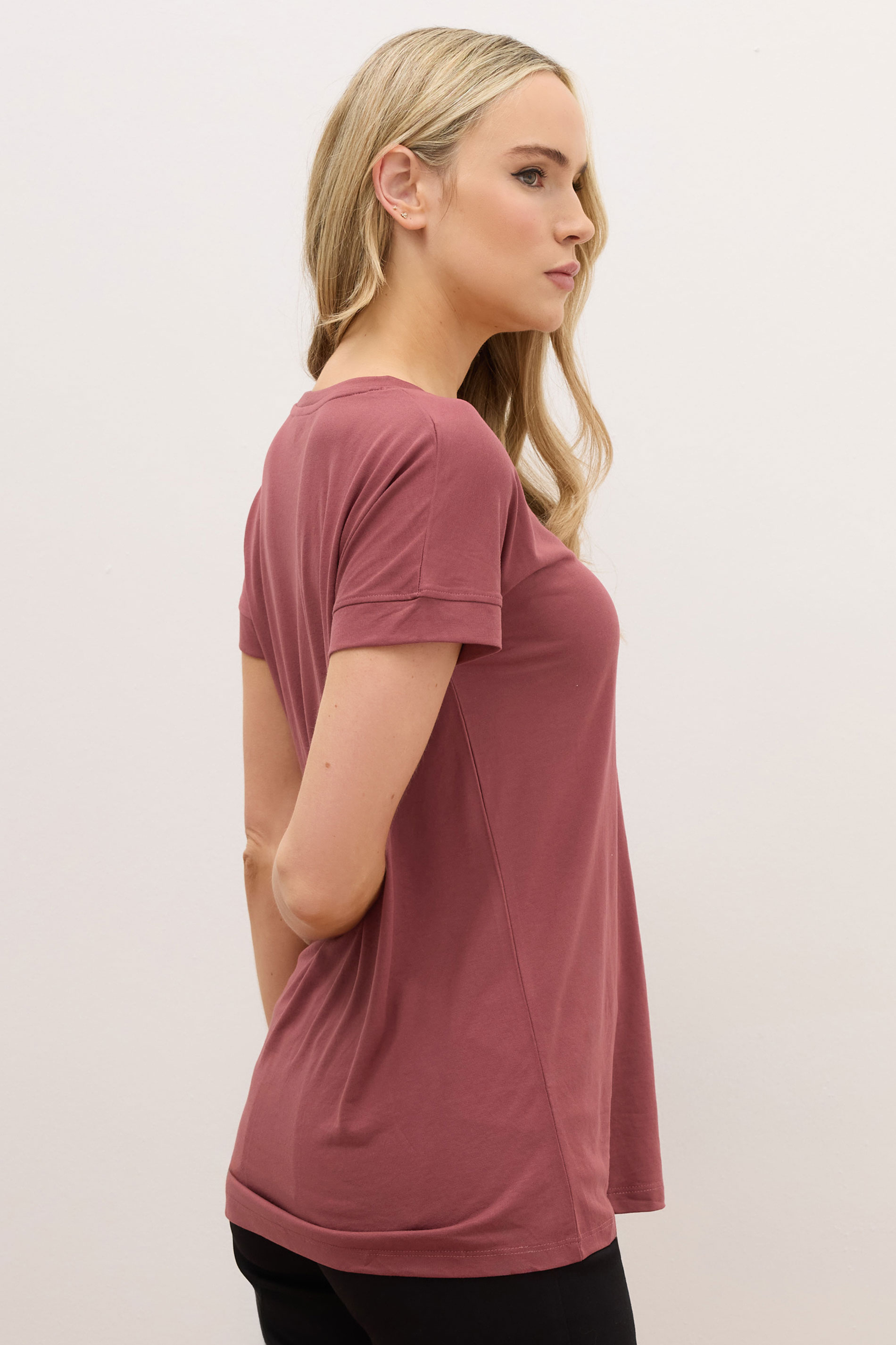 LTS PREMIUM Tall 2 PACK Coral Pink & Blue V-Neck Modal T-Shirts | Long Tall Sally 5