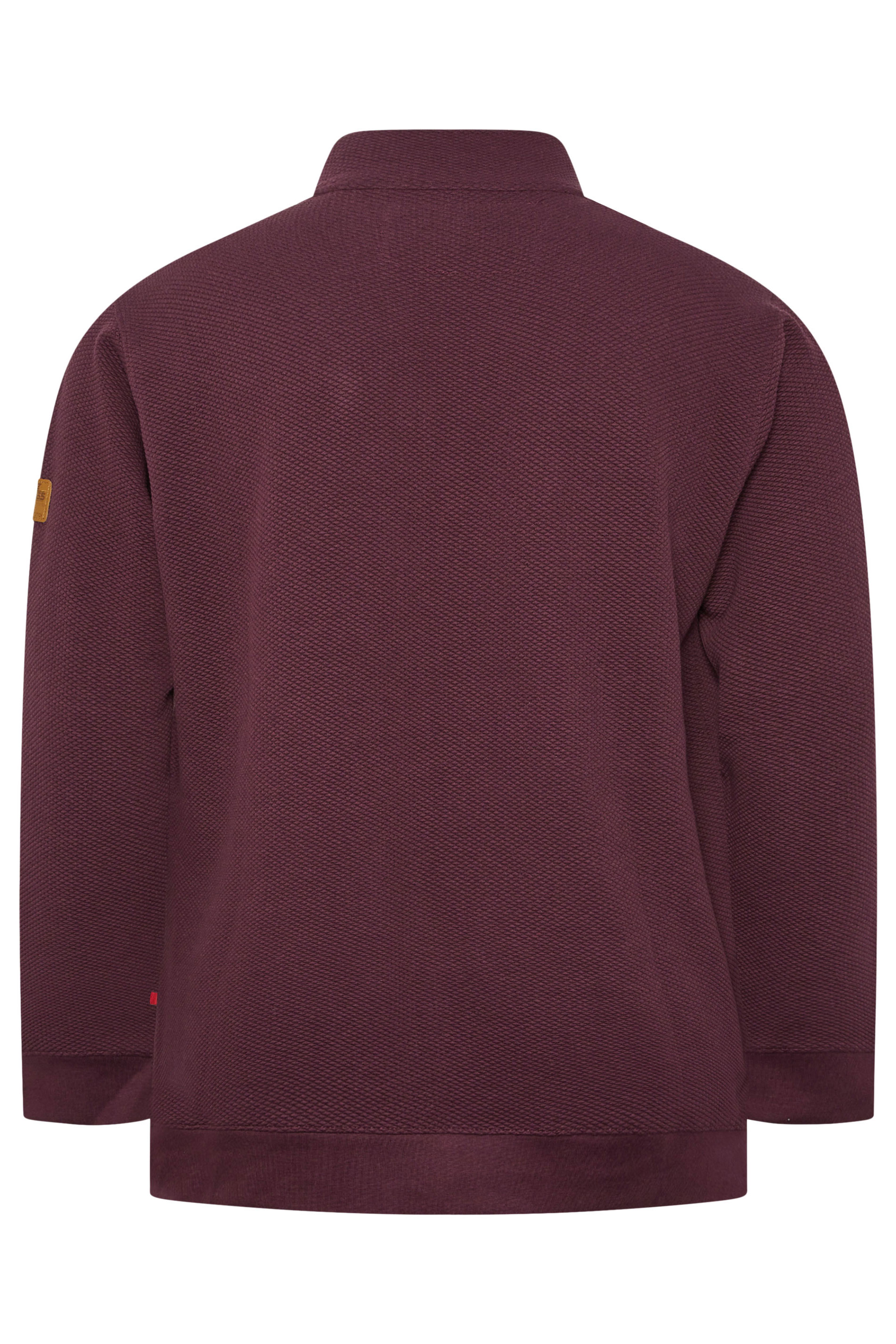D555 Big & Tall Burgundy Red Quilted Quarter Zip Sweatshirt | BadRhino 5