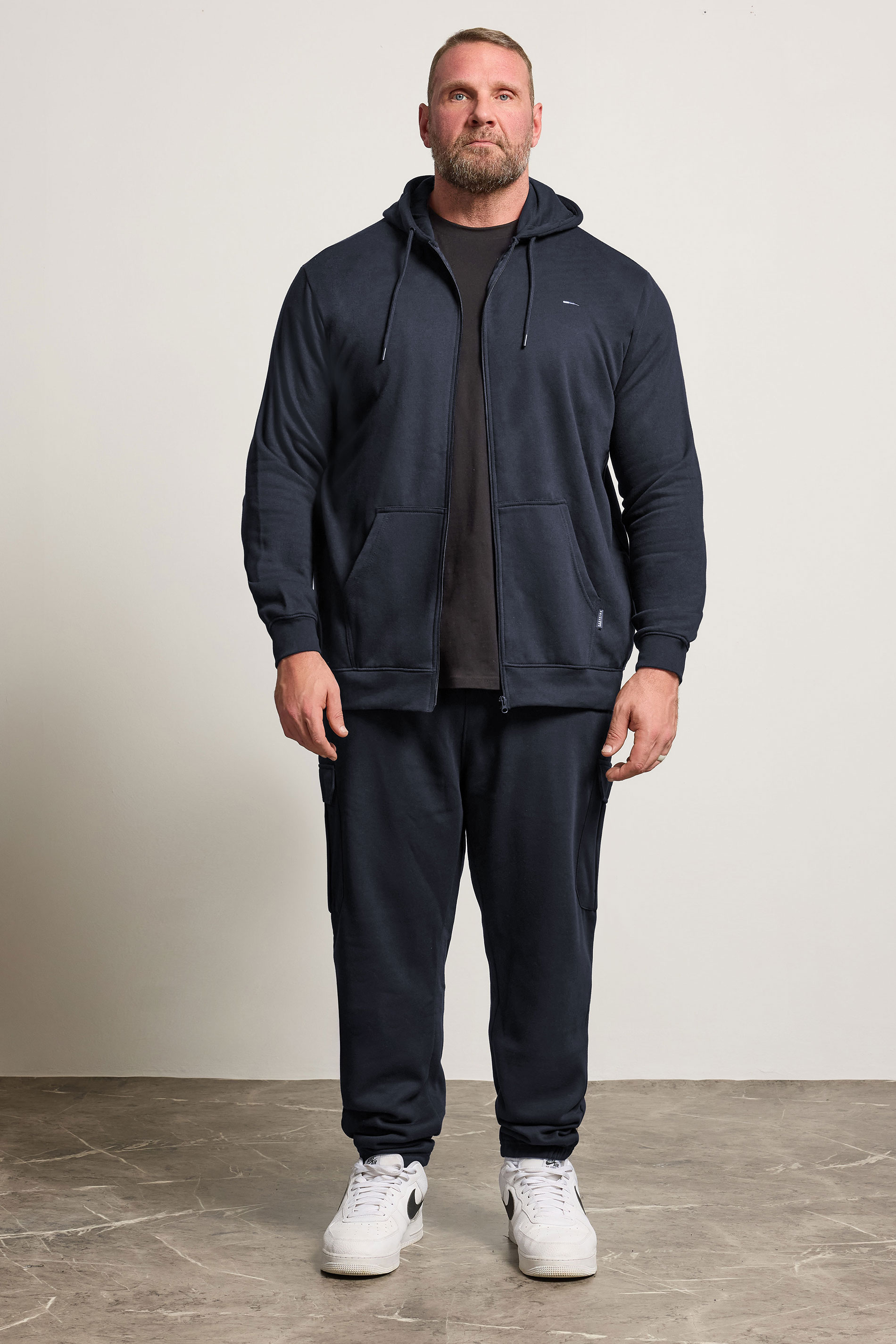 BadRhino Big & Tall 2 PACK Navy Blue Zip Through Hoodies | BadRhino 3