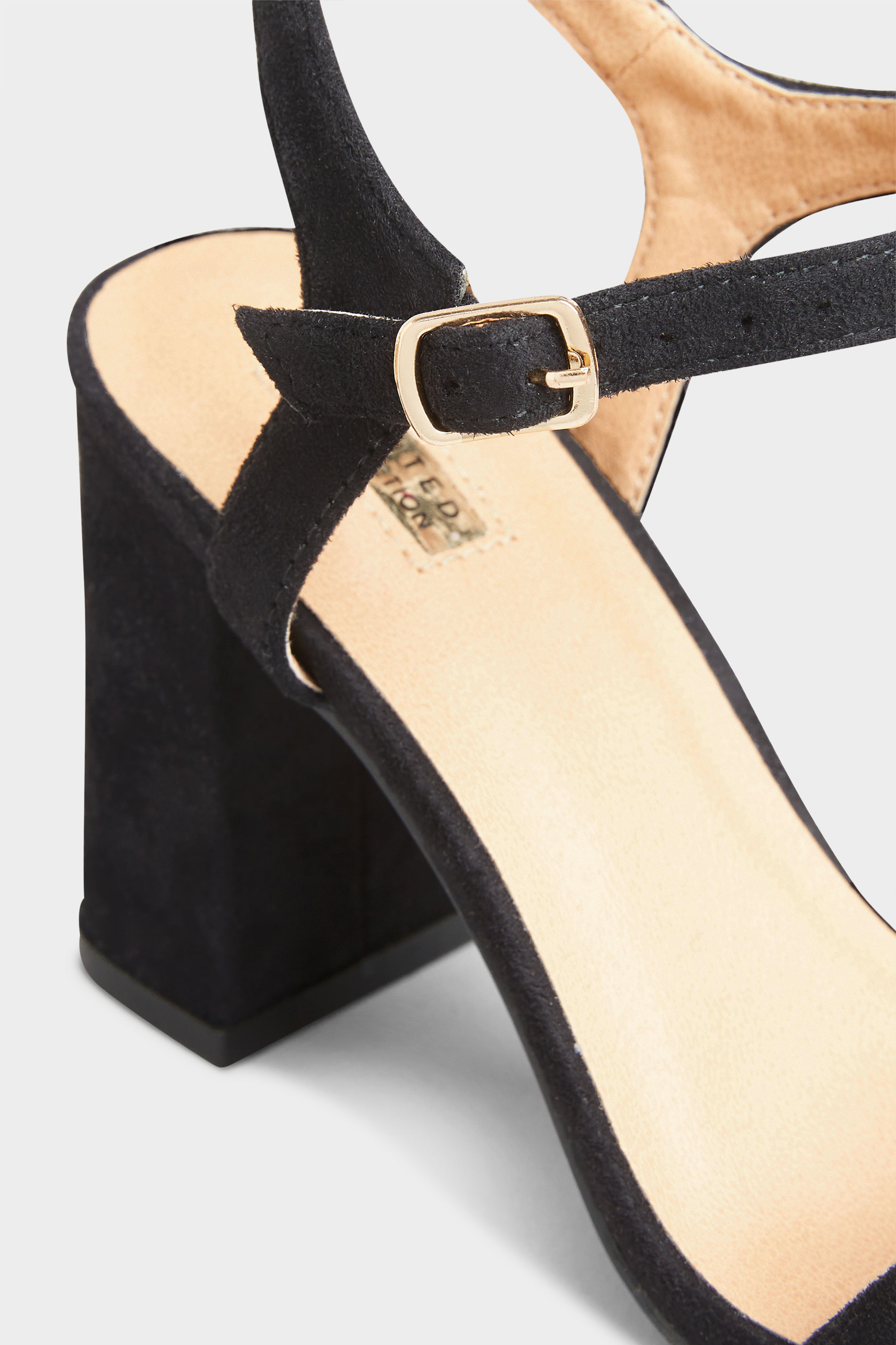 Black Block Heel Sandal In Wide E Fit & Extra Wide EEE Fit | Yours Clothing 5
