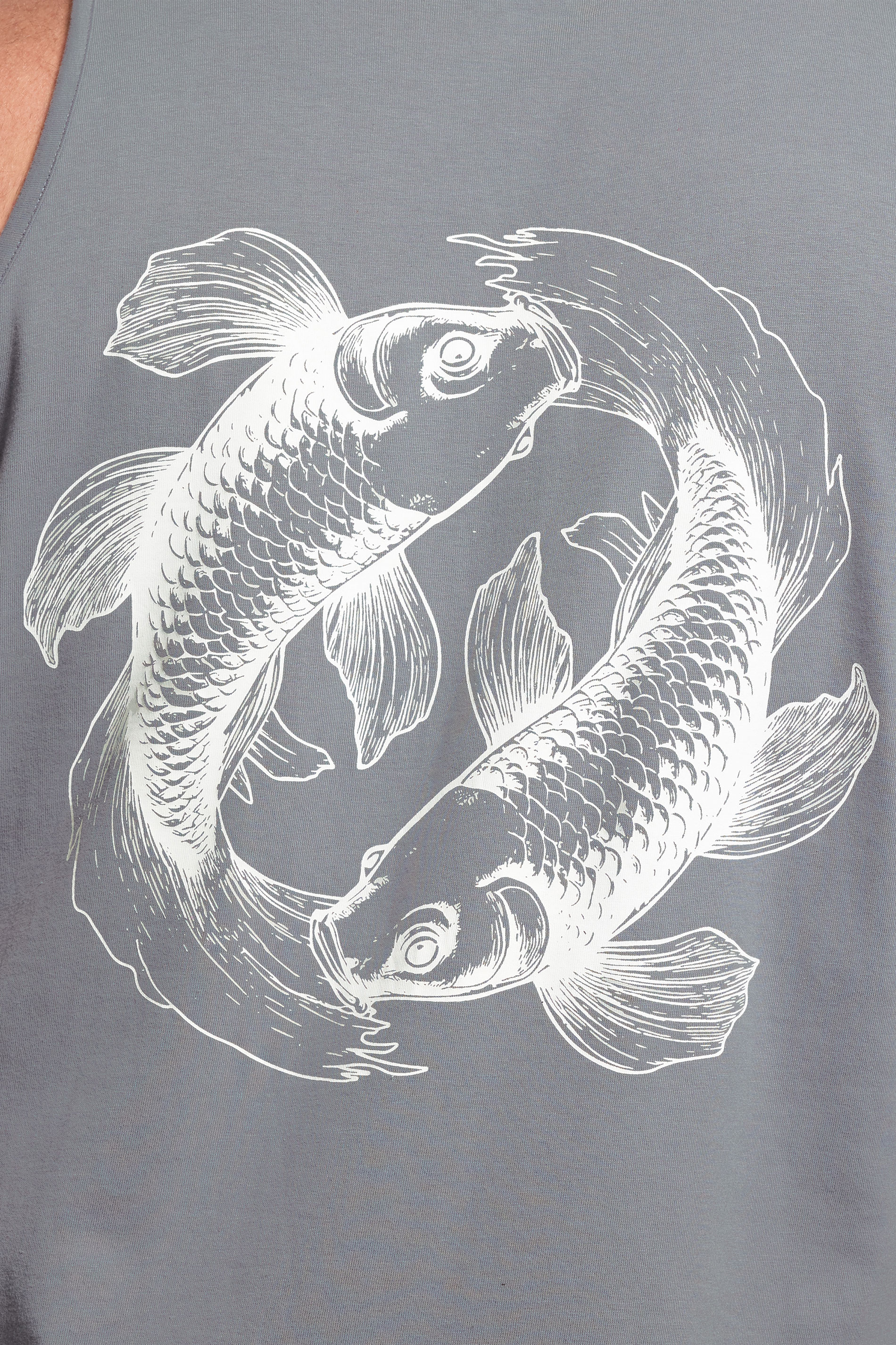 BadRhino Big & Tall Blue Koi Carp Graphic Vest Top | BadRhino 4