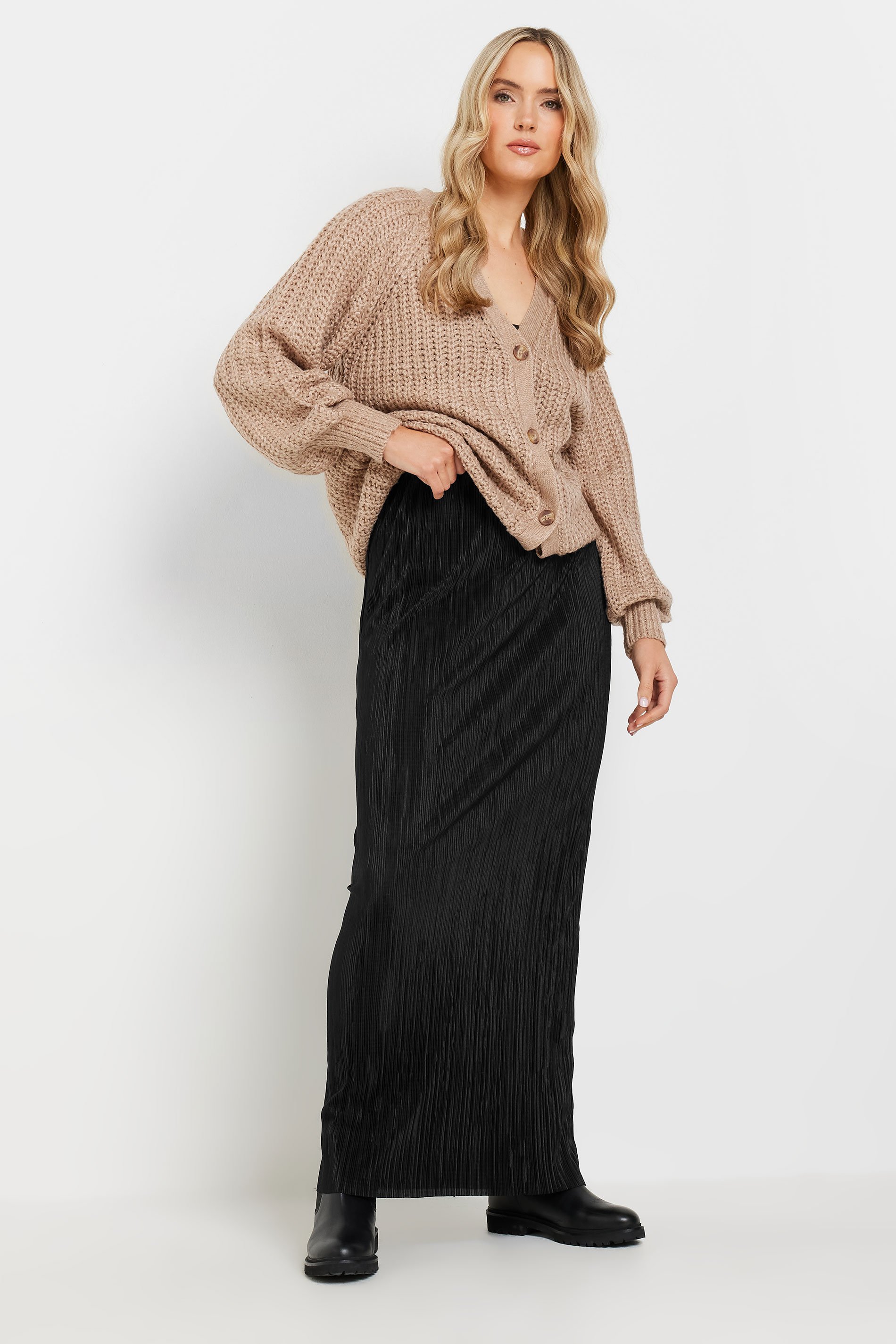 LTS Tall Black Plisse Maxi Skirt | Long Tall Sally 1