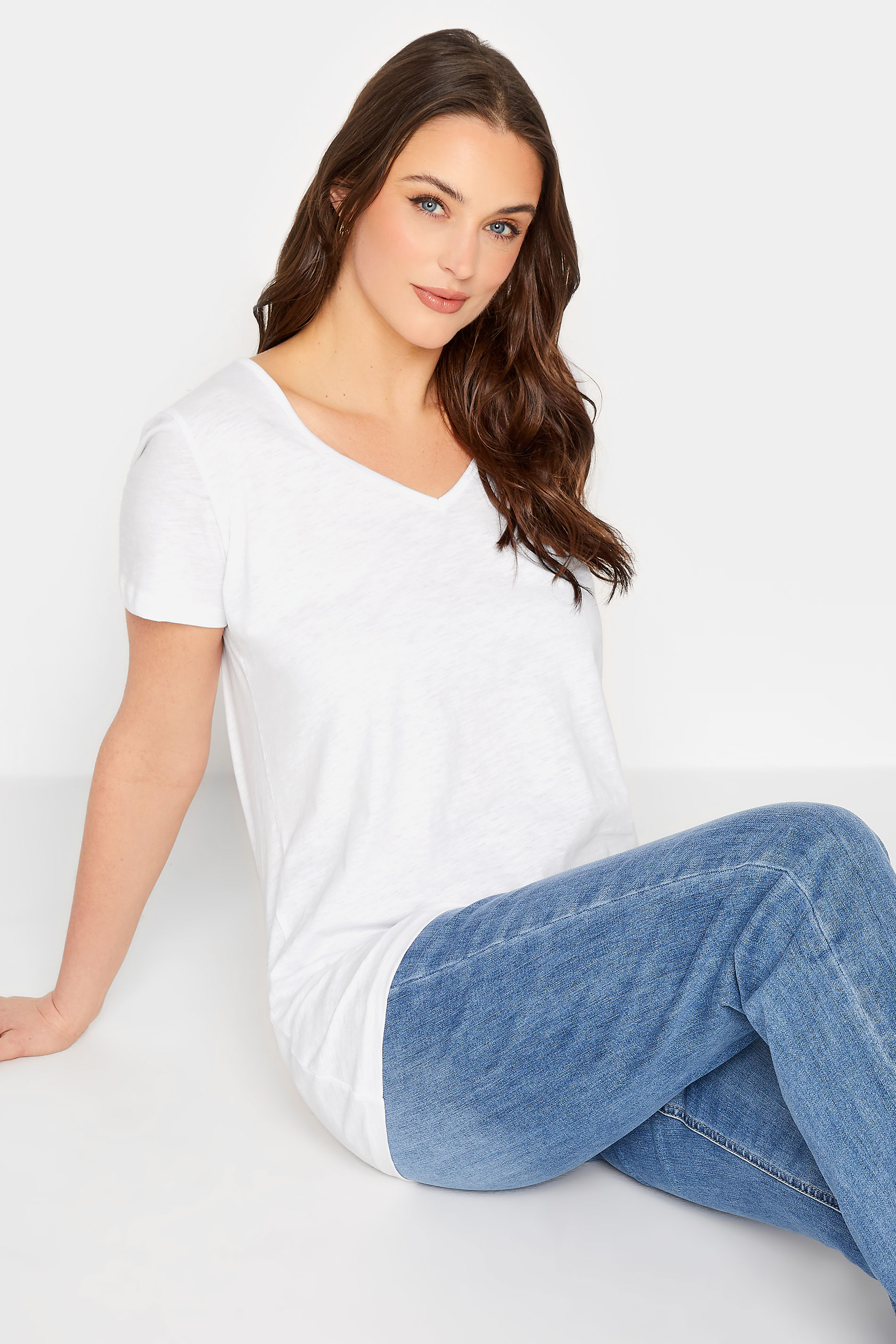 LTS Tall Women's White Short Sleeve Cotton T-Shirt | Long Tall Sally 1