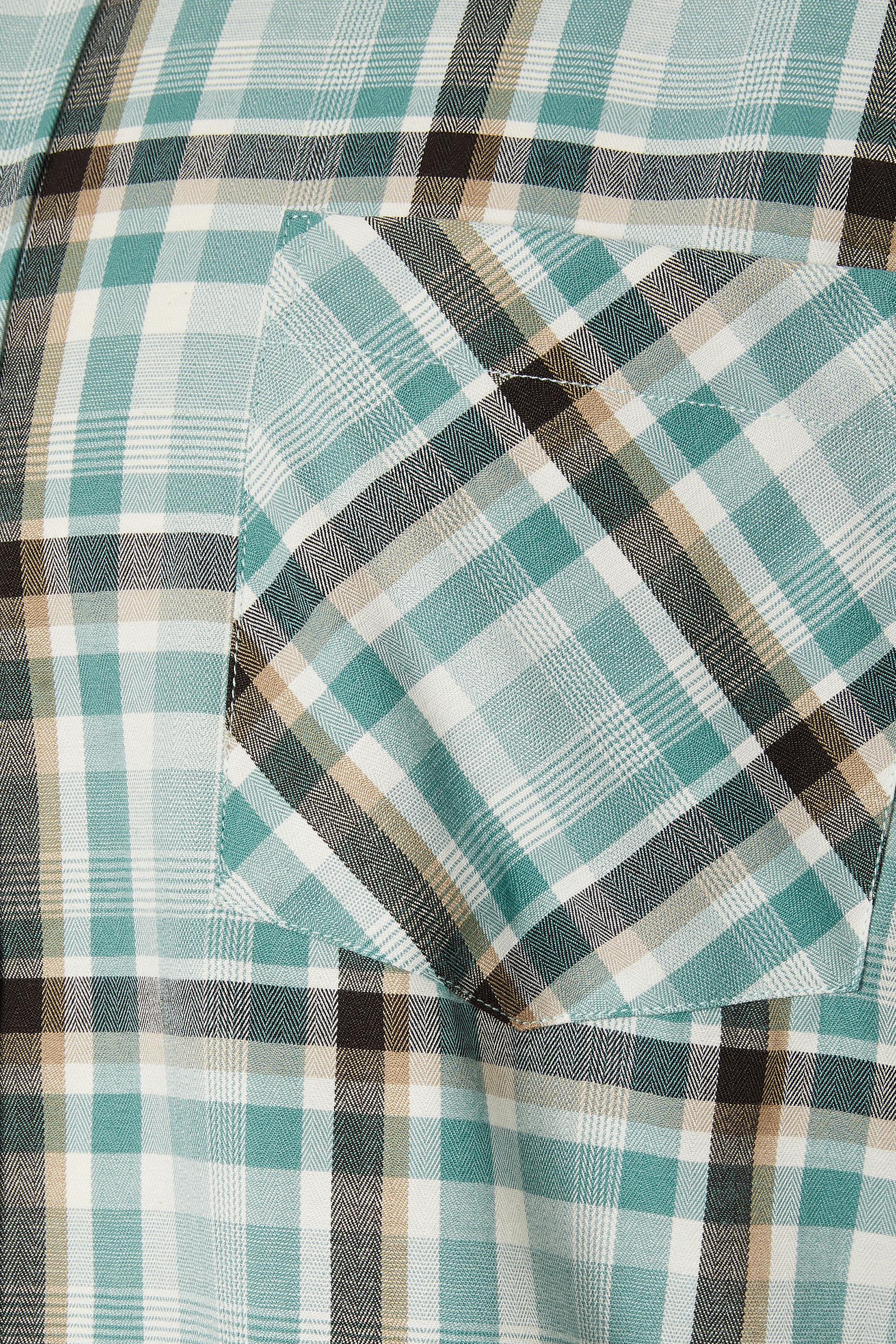 KAM Big & Tall Mineral Blue Short Sleeve Check Shirt | BadRhino 2